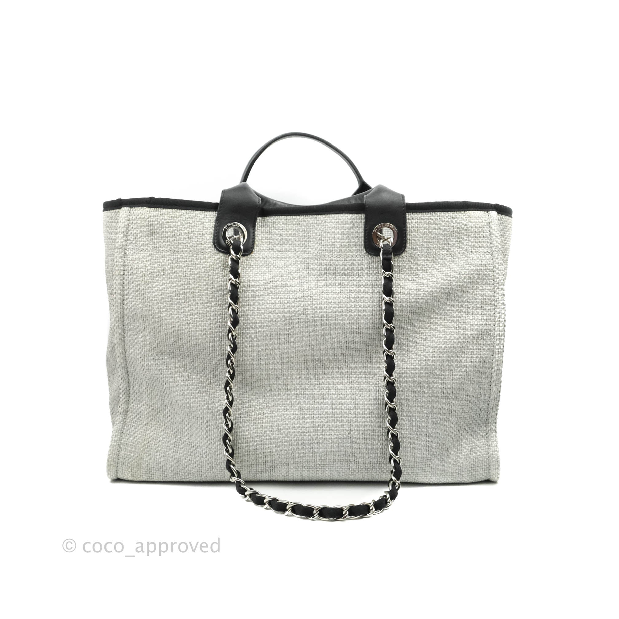 Chanel Large Deauville Light Grey Canvas Silver Hardware – Coco Approved  Studio