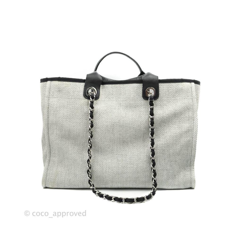 Chanel Large Deauville Light Grey Canvas