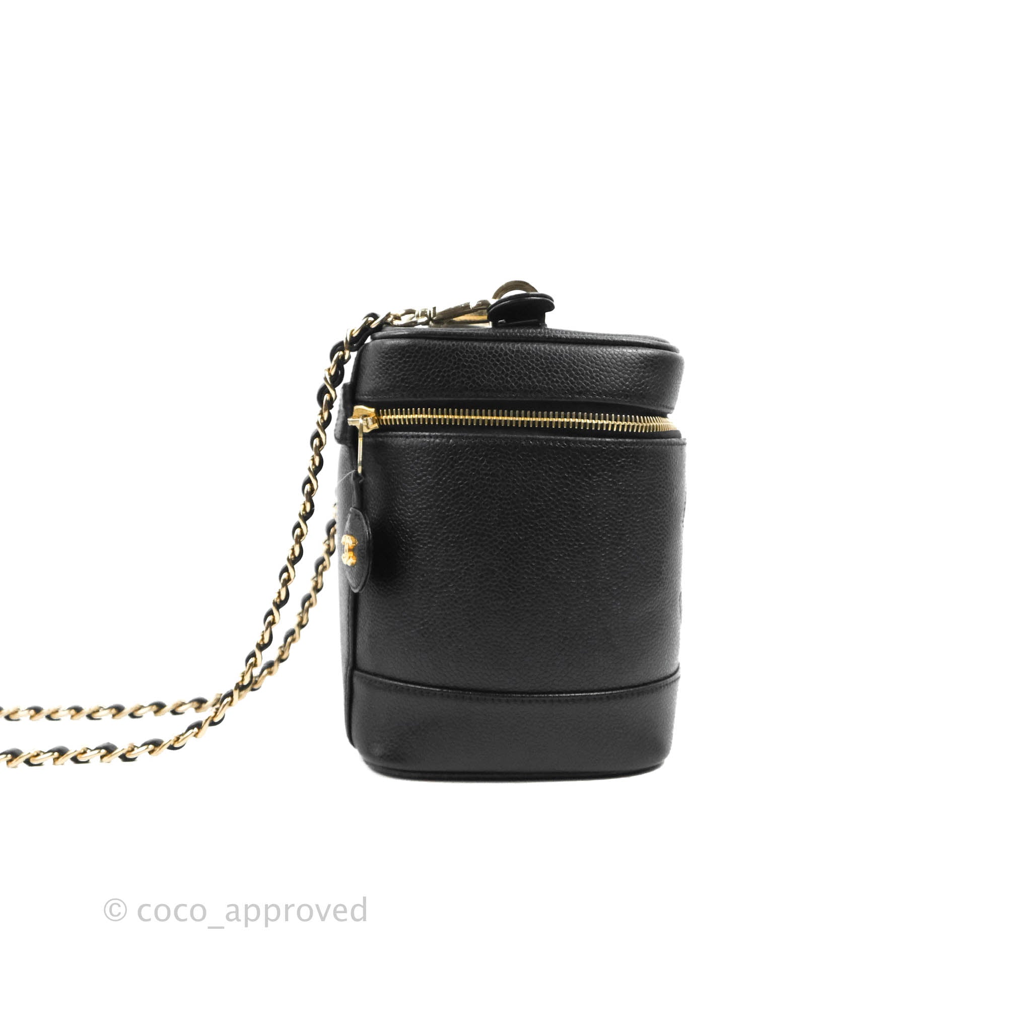 Chanel Vintage Vanity Case Black Caviar Gold Hardware – Coco Approved Studio