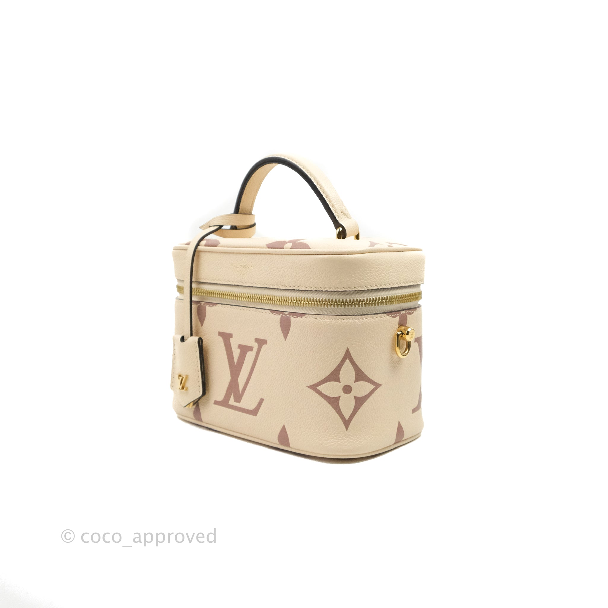 Louis Vuitton Vanity PM Creme/Bois de Rose Pink in Leather with