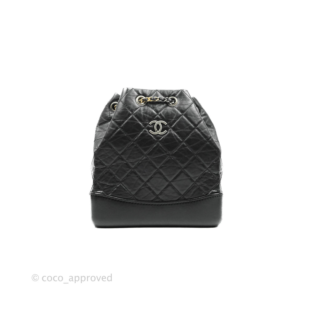 Chanel Small Gabrielle Backpack Black Aged Calfskin