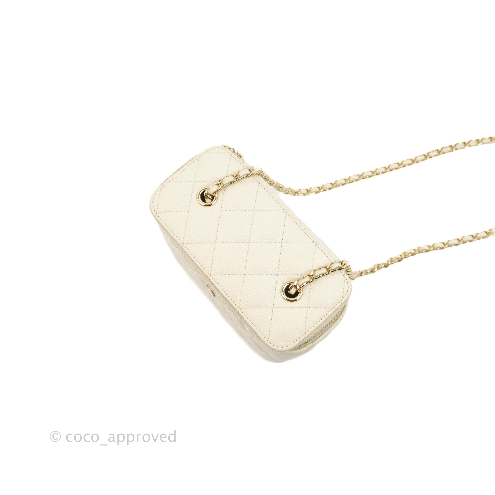 Chanel Classic Vanity with Chain Ivory Caviar Gold Hardware – Coco