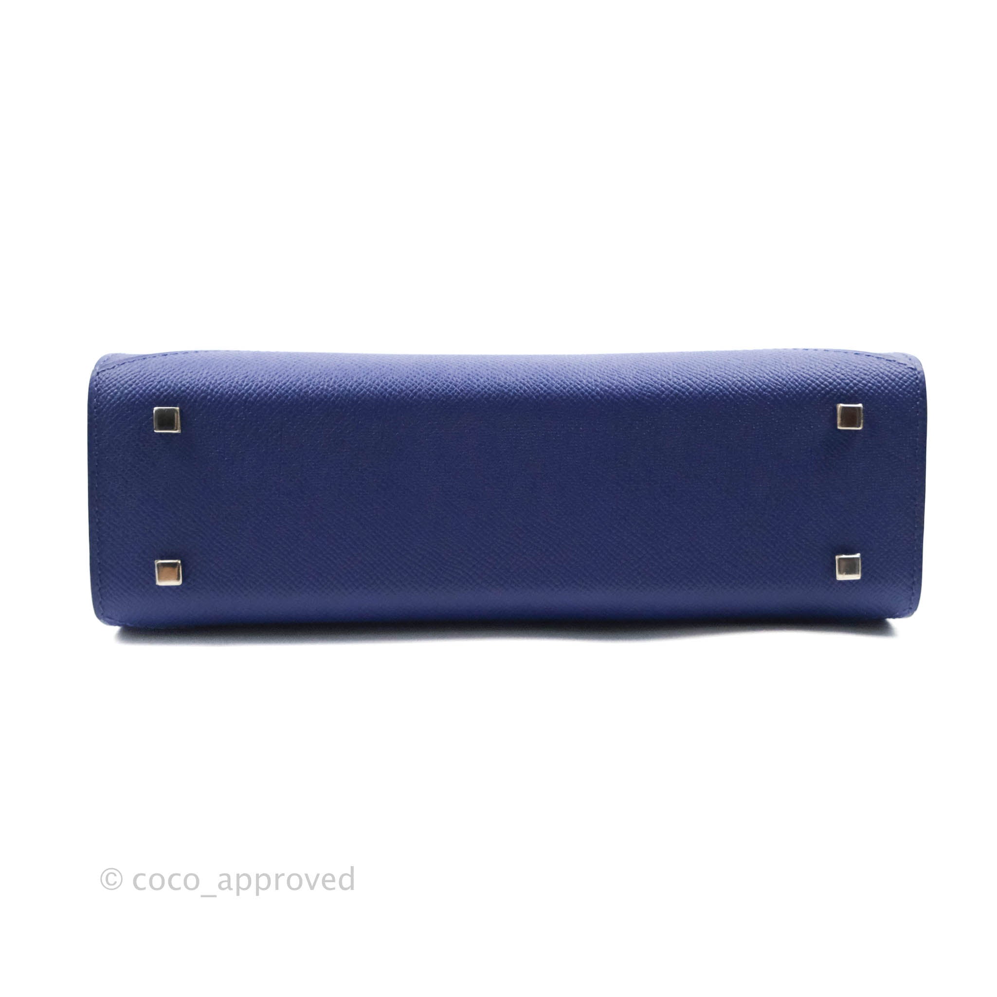 Moynat Gabrielle PM Bag Blue Calfskin Silver Hardware – Coco