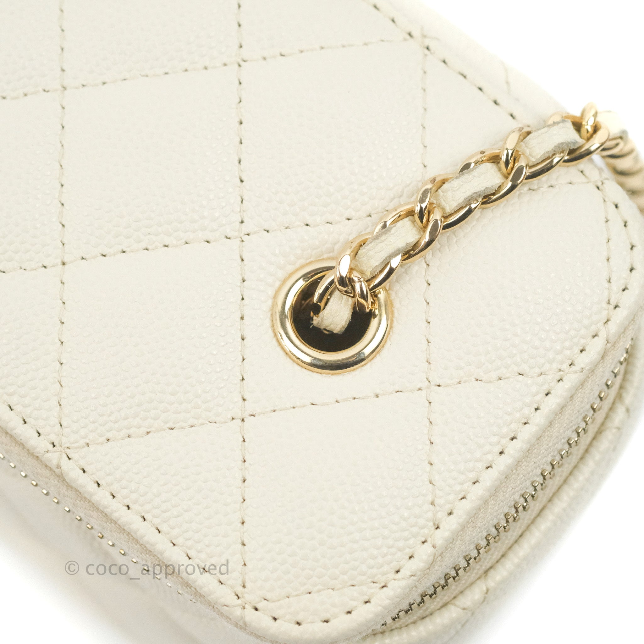 Chanel Classic Vanity with Chain Ivory Caviar Gold Hardware – Coco Approved  Studio