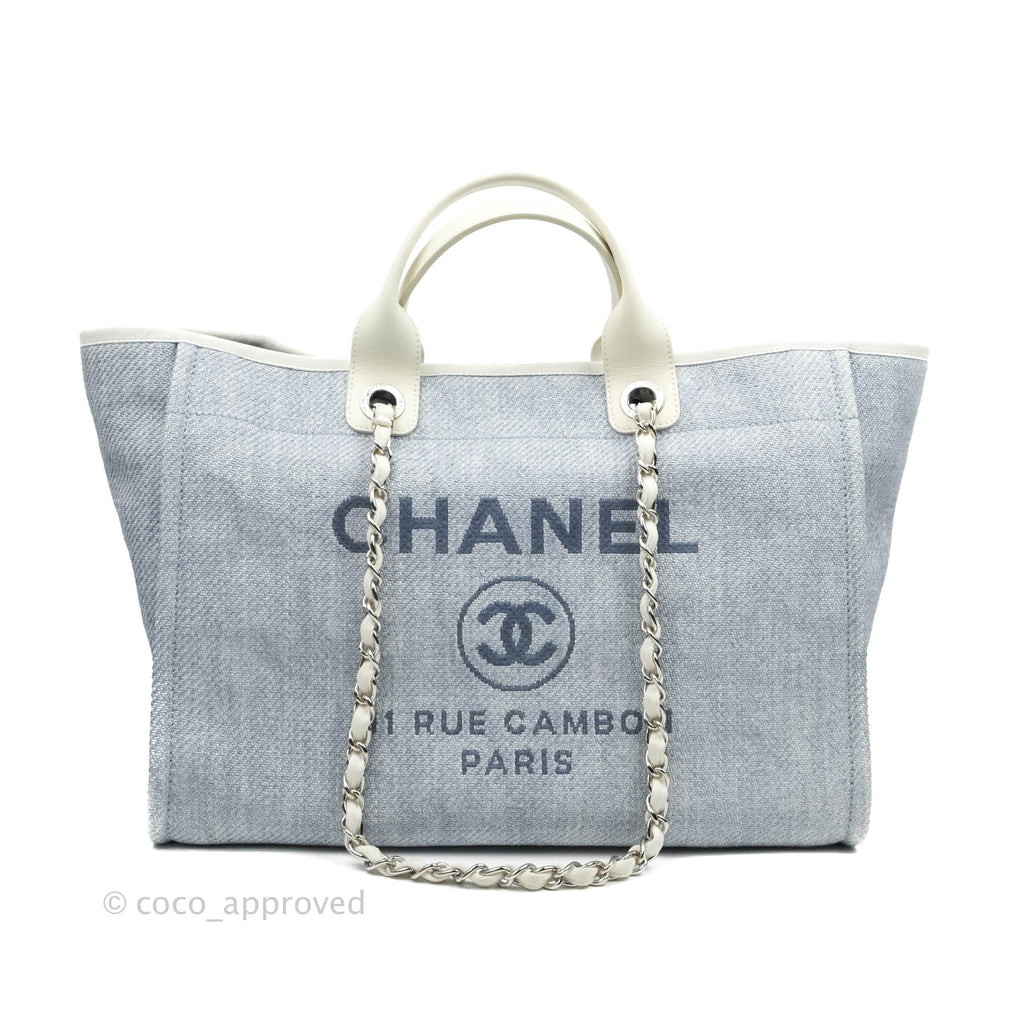 Chanel Large Deauville Light Blue Canvas