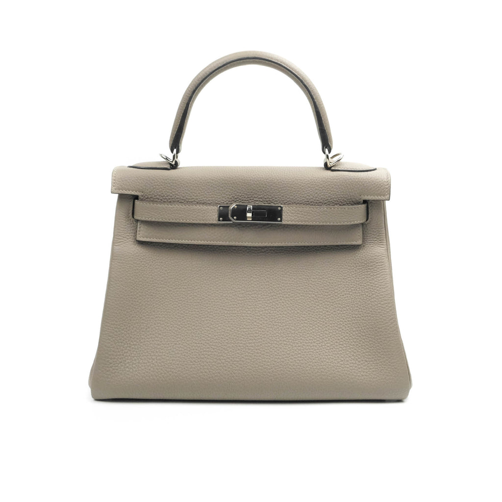 Hermès Kelly 28 Retourne Taurillon Clemence Gris Asphalt M8 Palladium Hardware