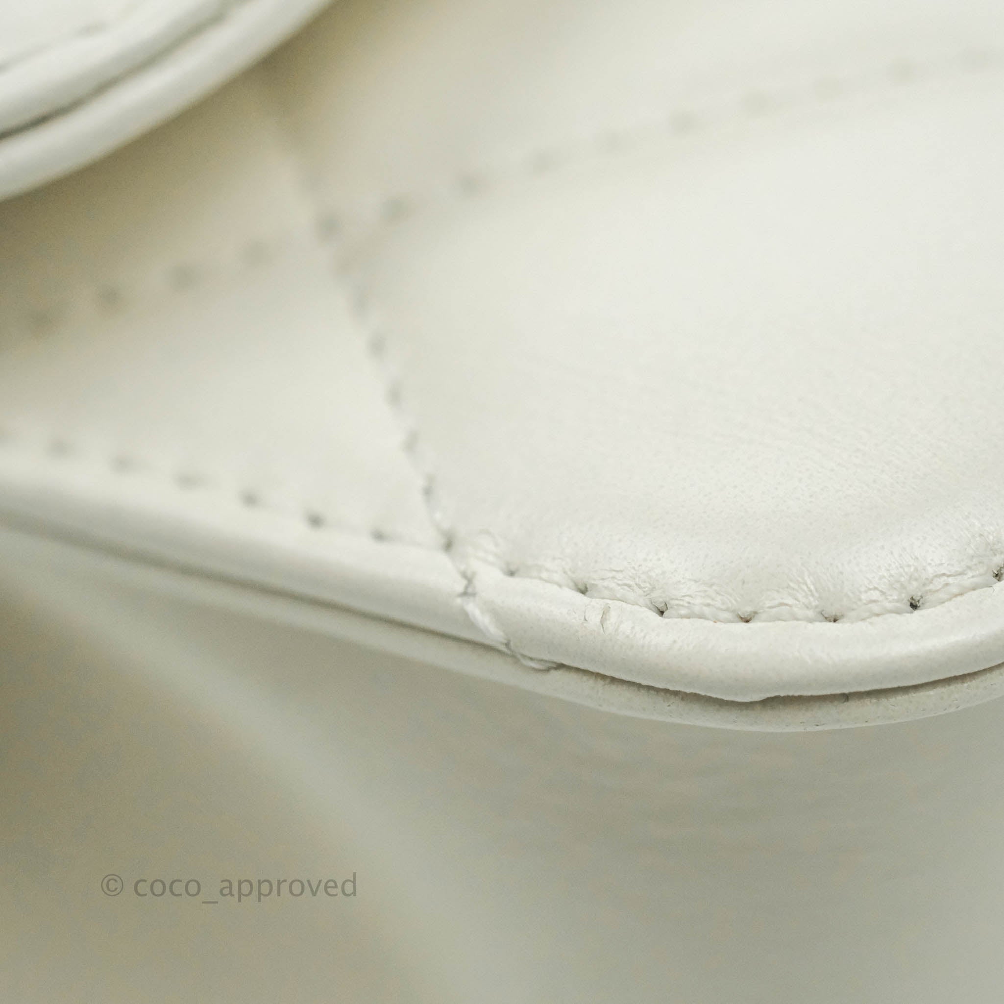 Mini flap bag, Calfskin & gold-tone metal, white — Fashion | CHANEL
