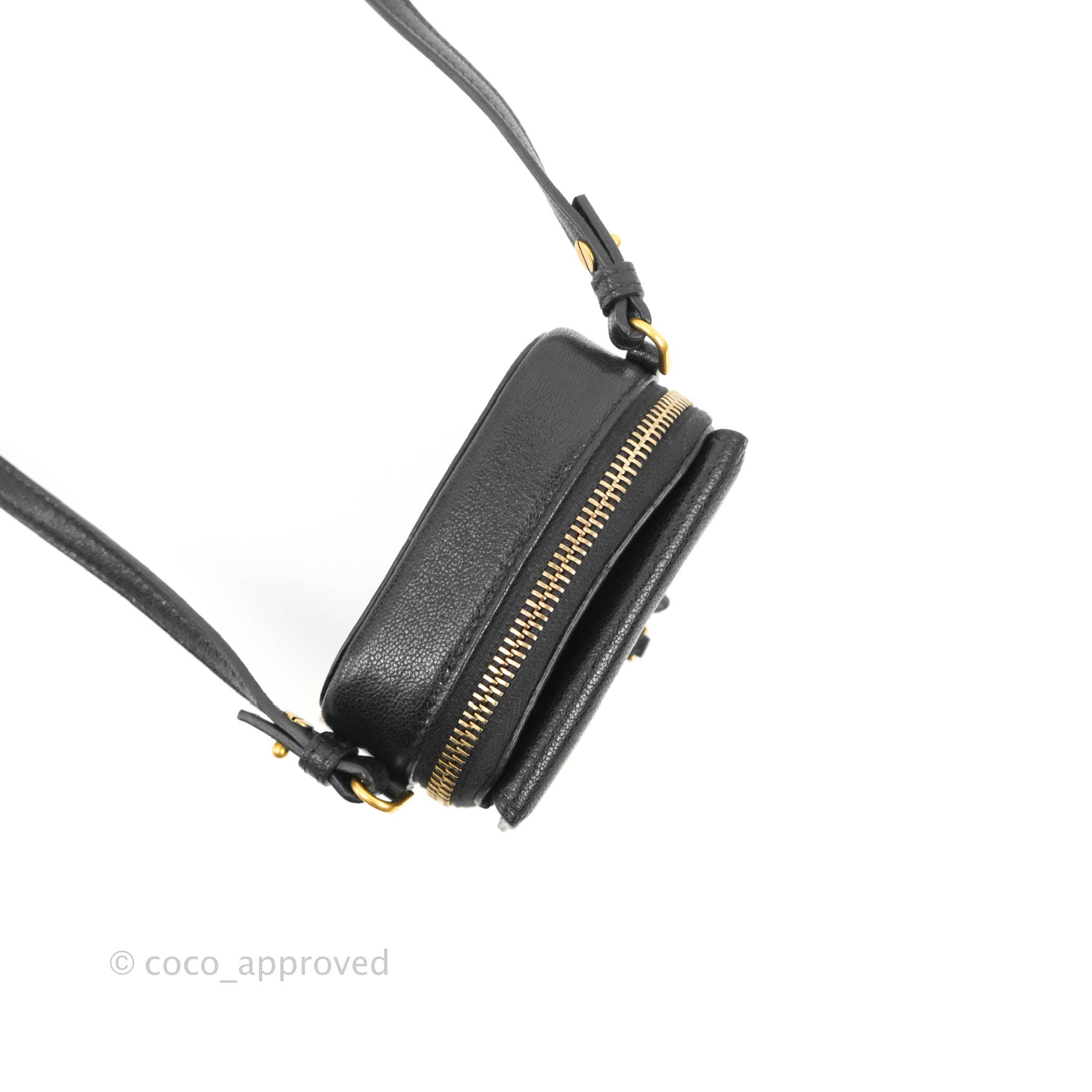Dior Mini Saddle Shoulder Strap Pouch Black Goatskin – Coco Approved Studio