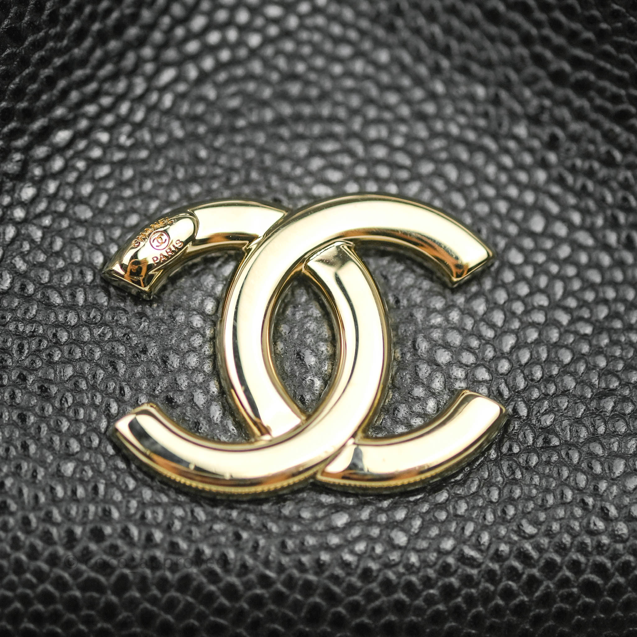 Chanel Black Fur Drawstring Bag with Gold and Silver Hardware