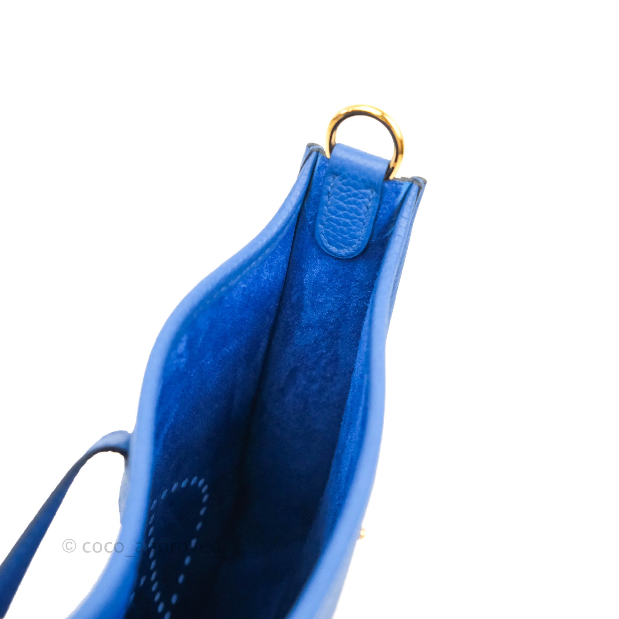 Hermès Mini Evelyne blue bag Leather ref.439367 - Joli Closet