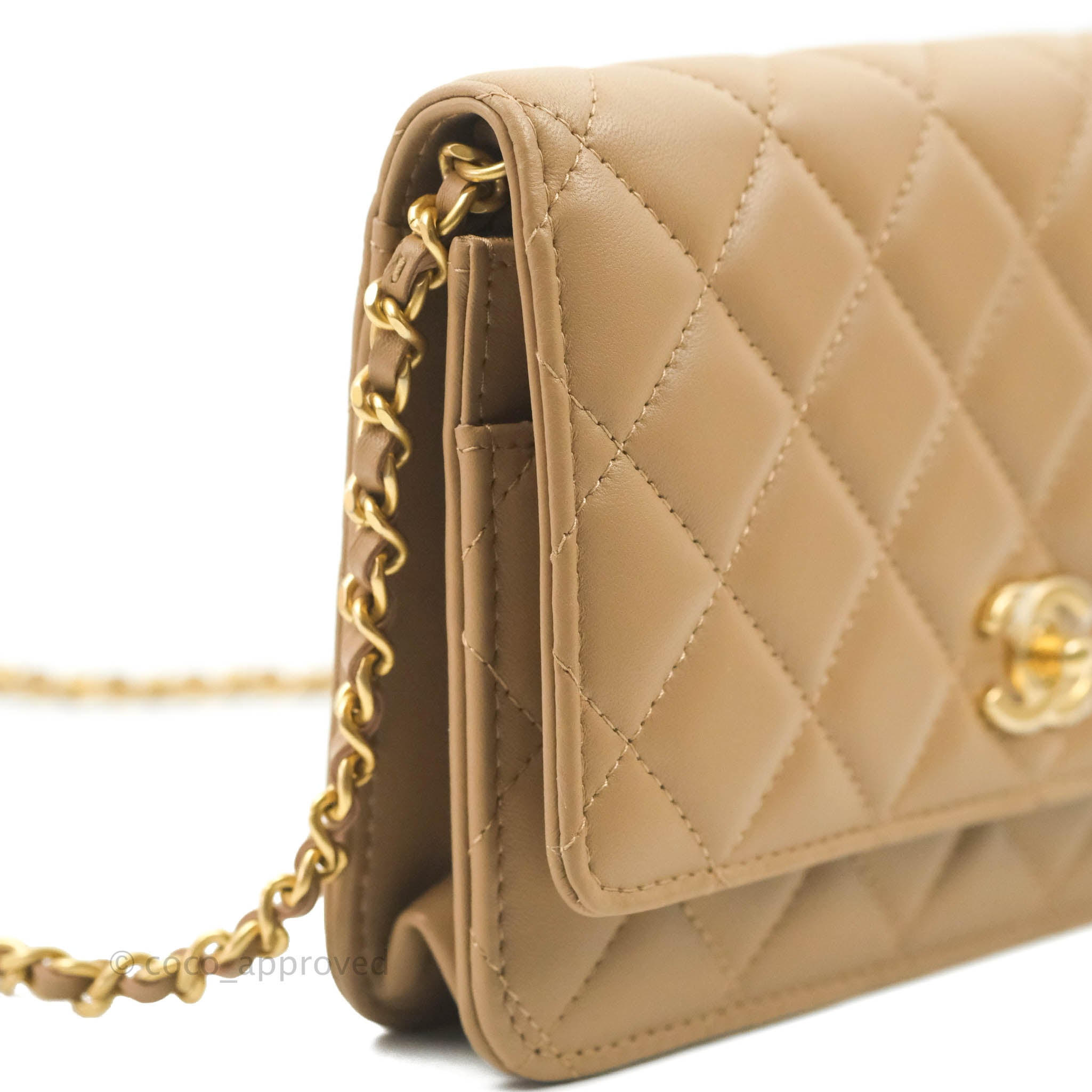Chanel Wallet on Chain WOC Beige Caviar Silver Hardware  Madison Avenue  Couture
