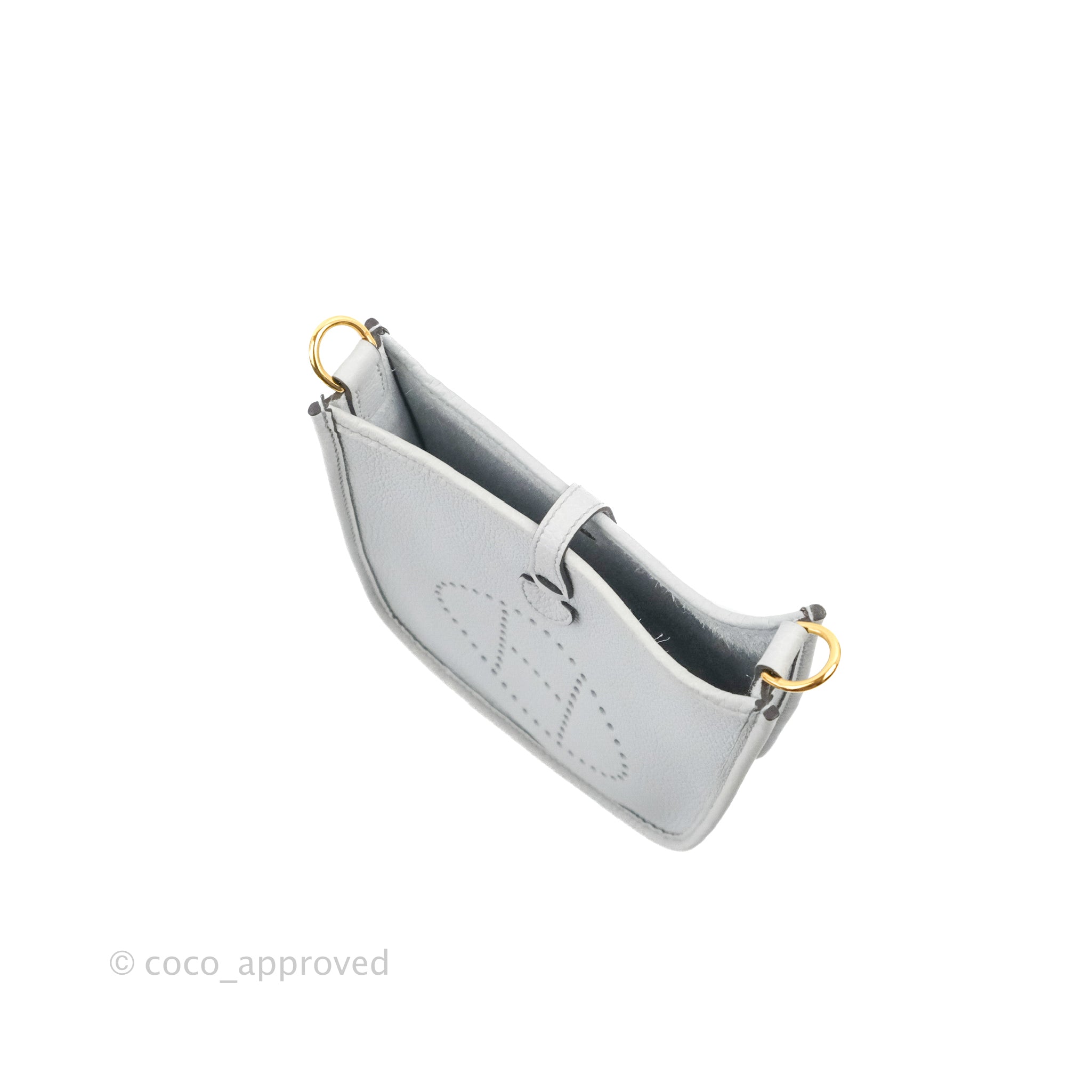 Hermes Evelyn Tpm Stamped White Silver Metal Fittings Mini