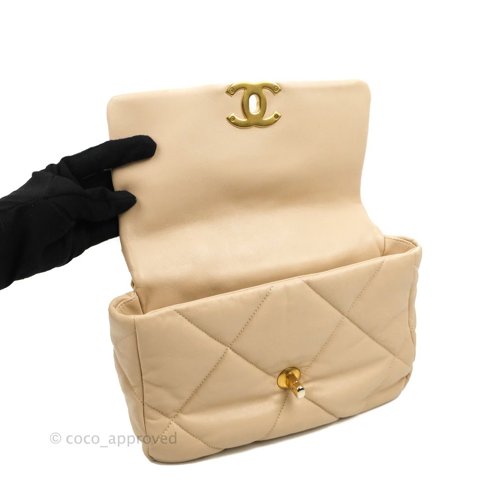 Chanel 19 Small Beige Mixed Hardware