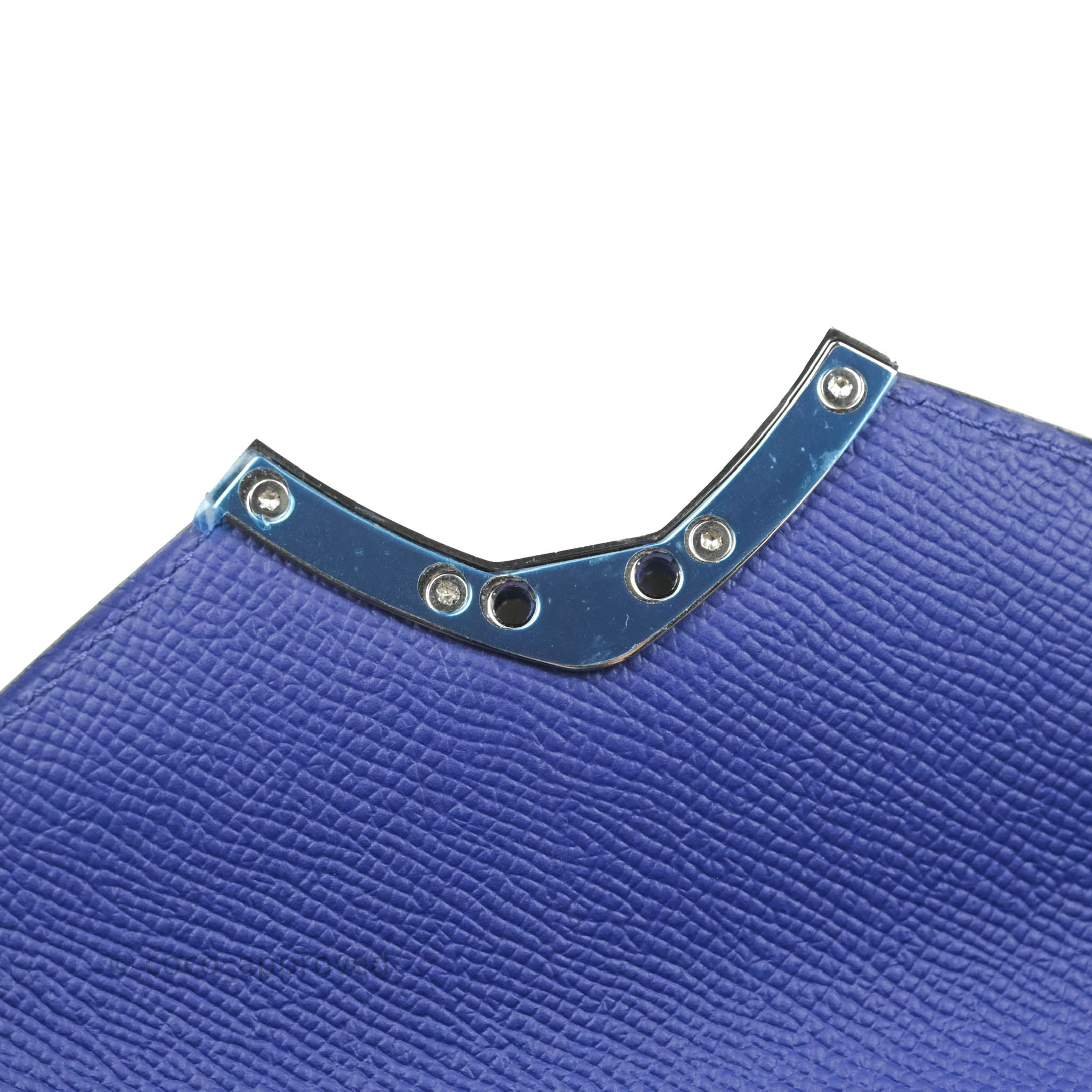 Moynat Gabrielle PM Bag Blue Calfskin Silver Hardware – Coco
