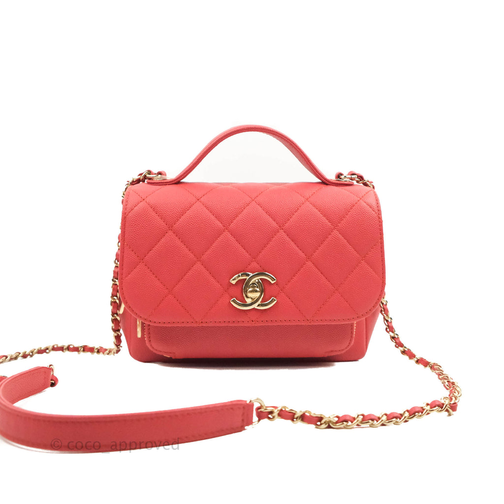 Chanel Quilted Small Business Affinity Flap Red Caviar Gold Hardware