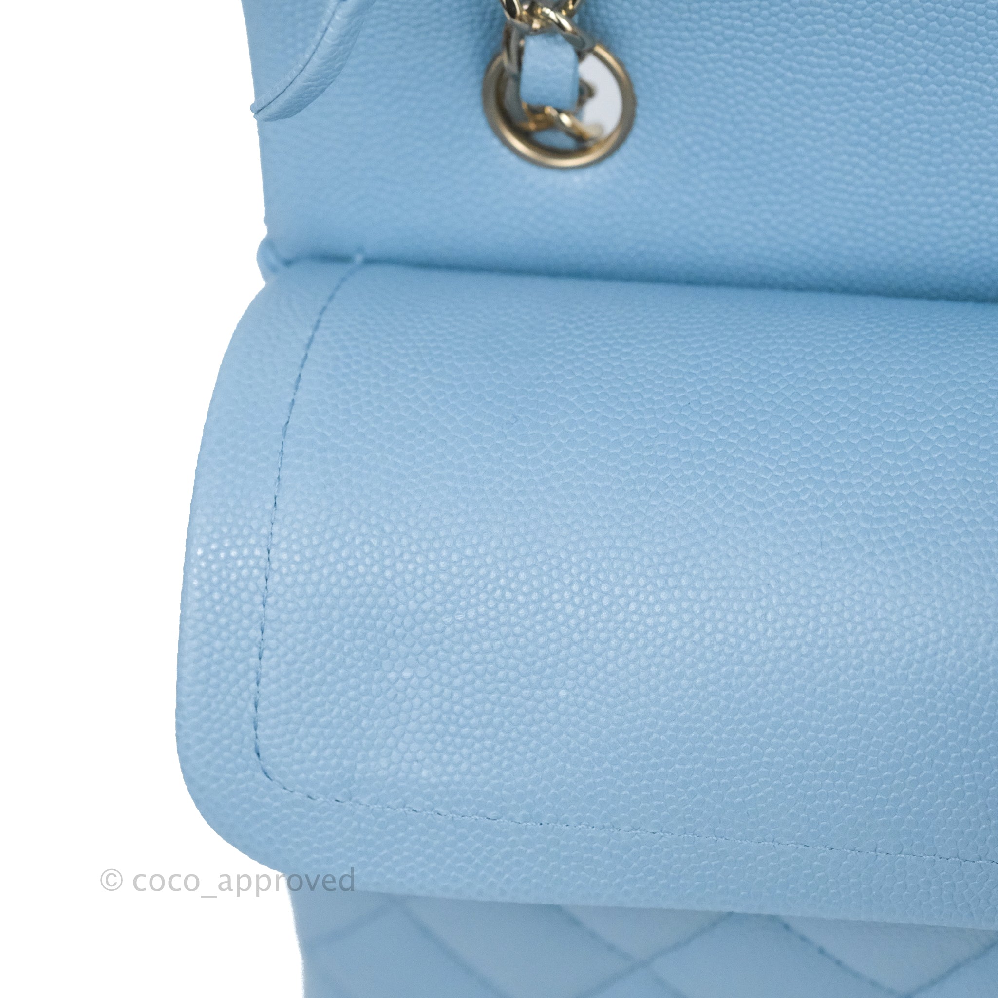 Chanel Small Classic Quilted Flap Light Blue Caviar Gold Hardware – Coco  Approved Studio