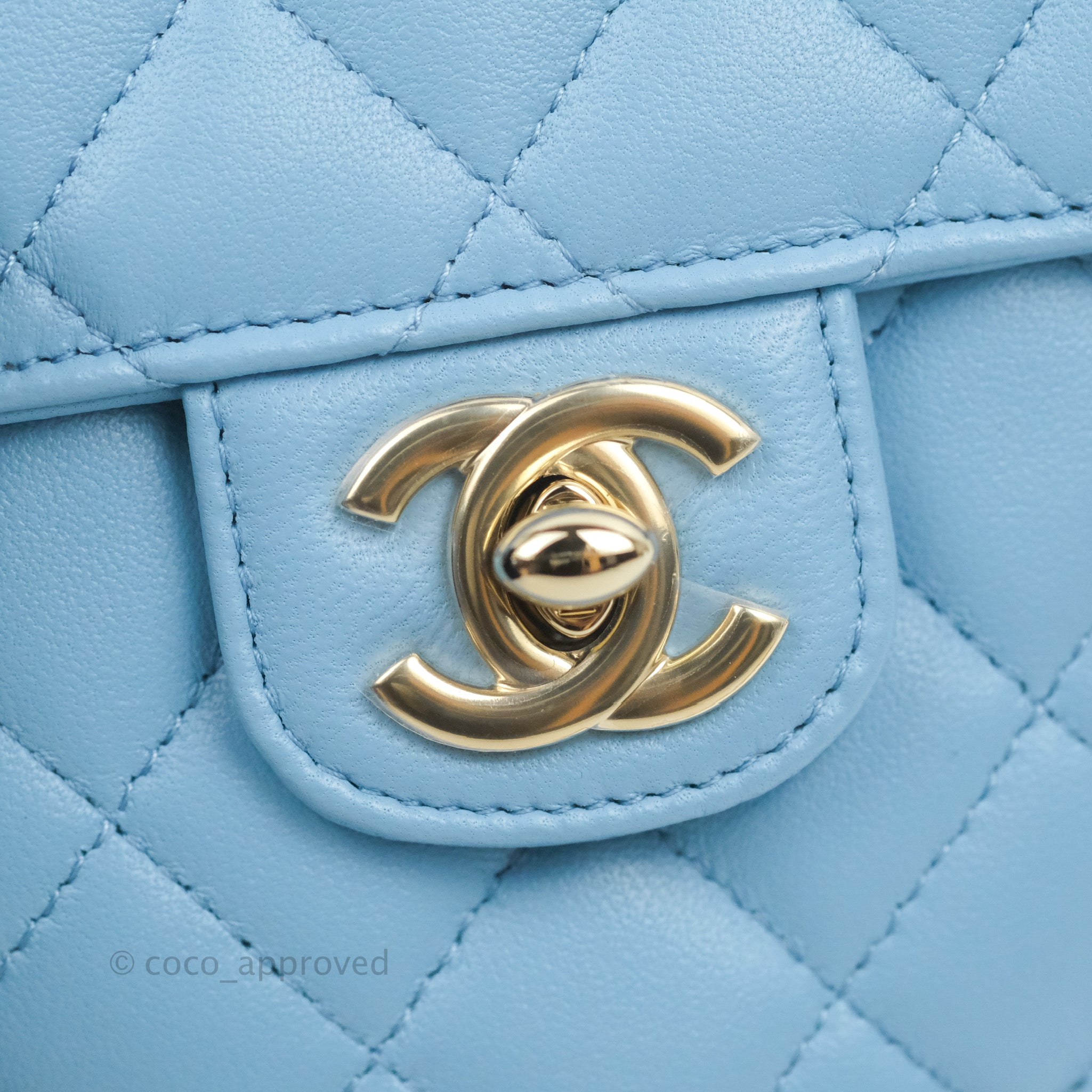 Chanel Small Heart Bag Blue Lambskin Gold Hardware 22S – Coco
