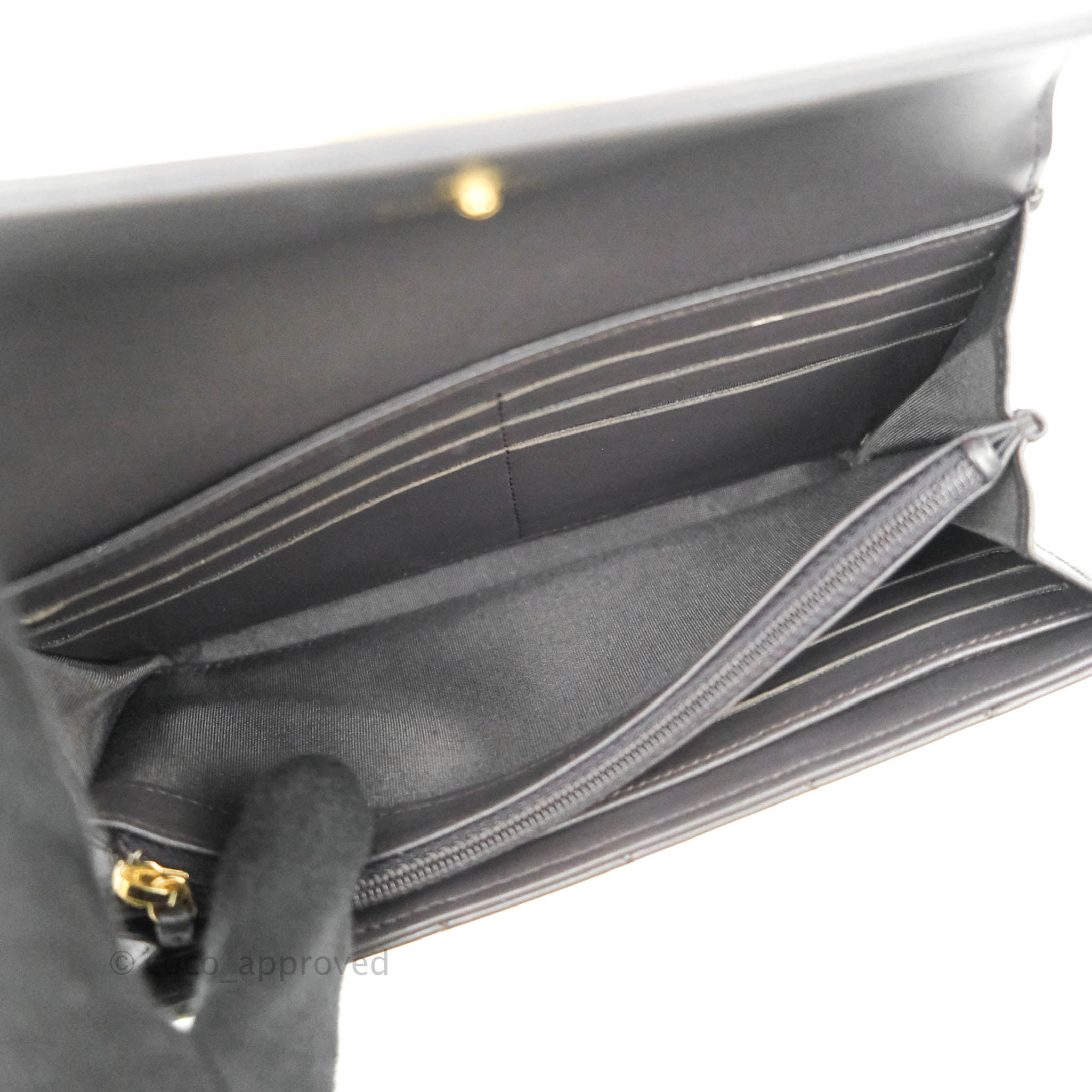 CHANEL Long wallet leather whole pattern wa989