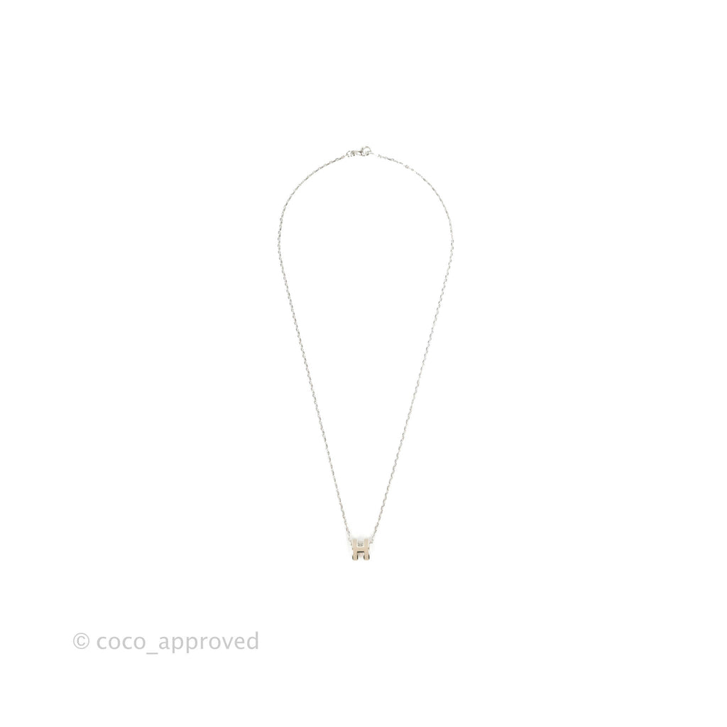 Hermès Mini Pop H Marron Glace Pendant Necklace Palladium Hardware