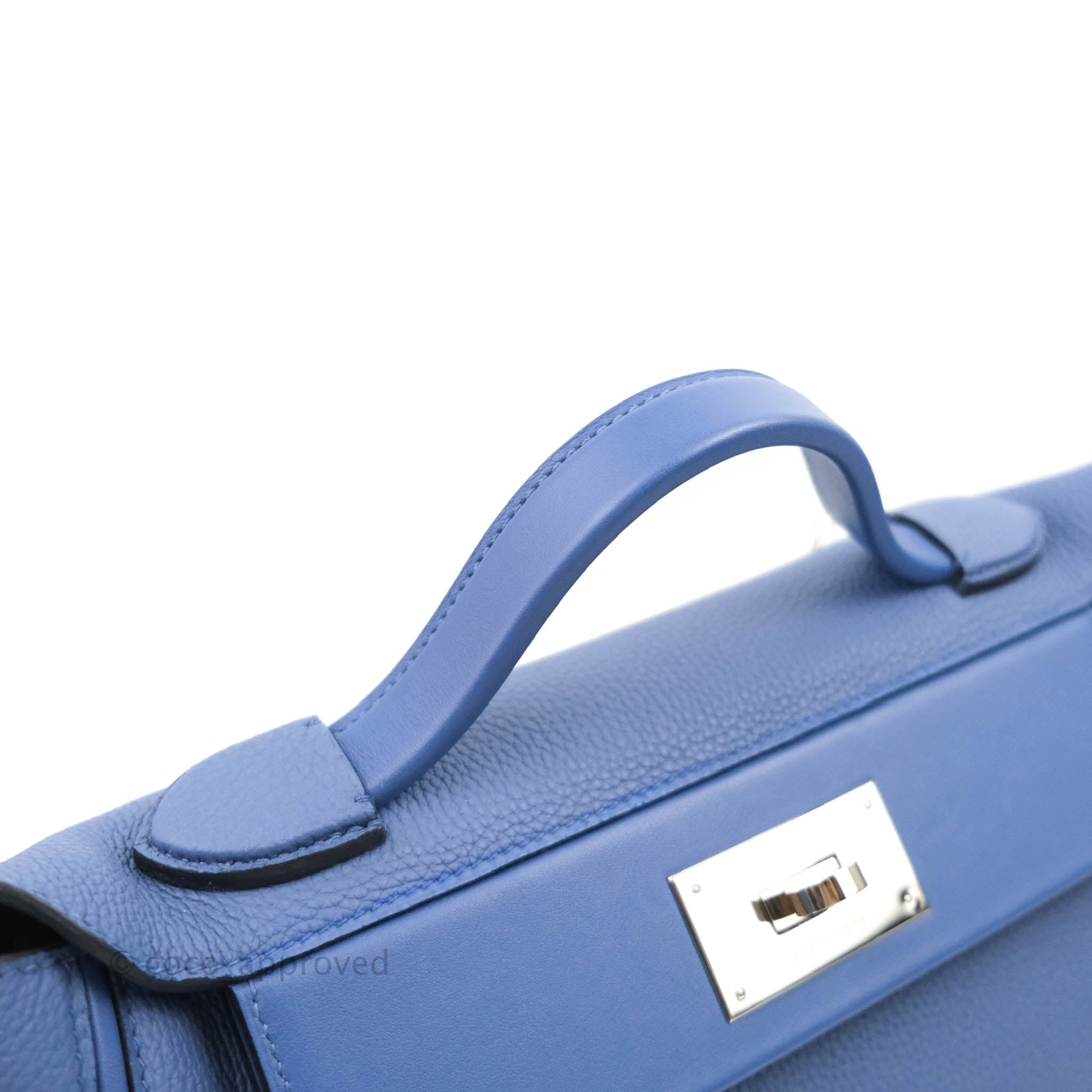 Sold at Auction: HERMES 24/24 35 Bag Blue Brighton Togo Swift Leather  Palladium Hardware