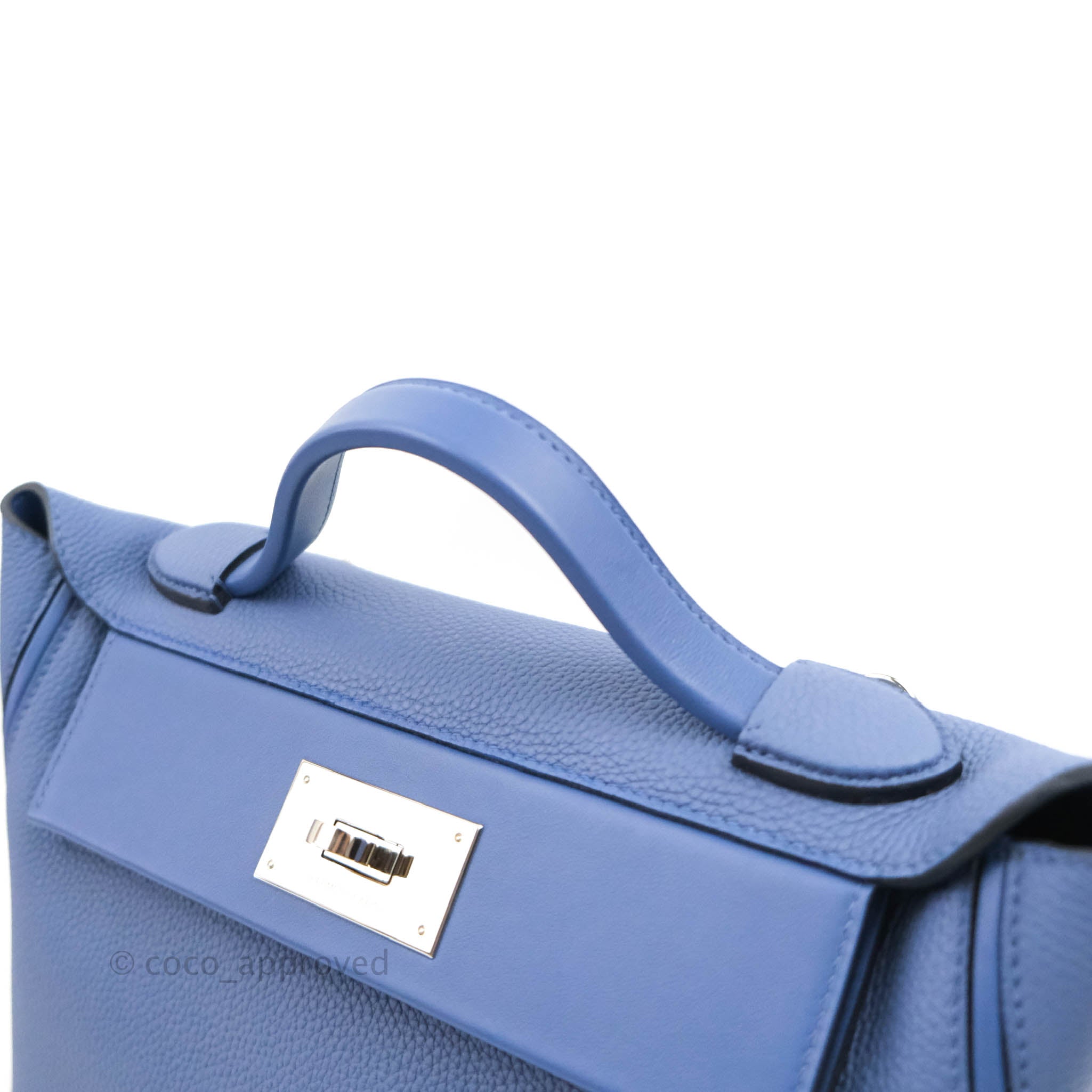 Sold at Auction: HERMES 24/24 35 Bag Blue Brighton Togo Swift