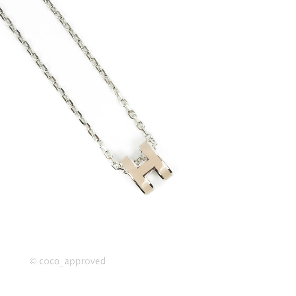 Hermès Mini Pop H Marron Glace Pendant Necklace Palladium Hardware