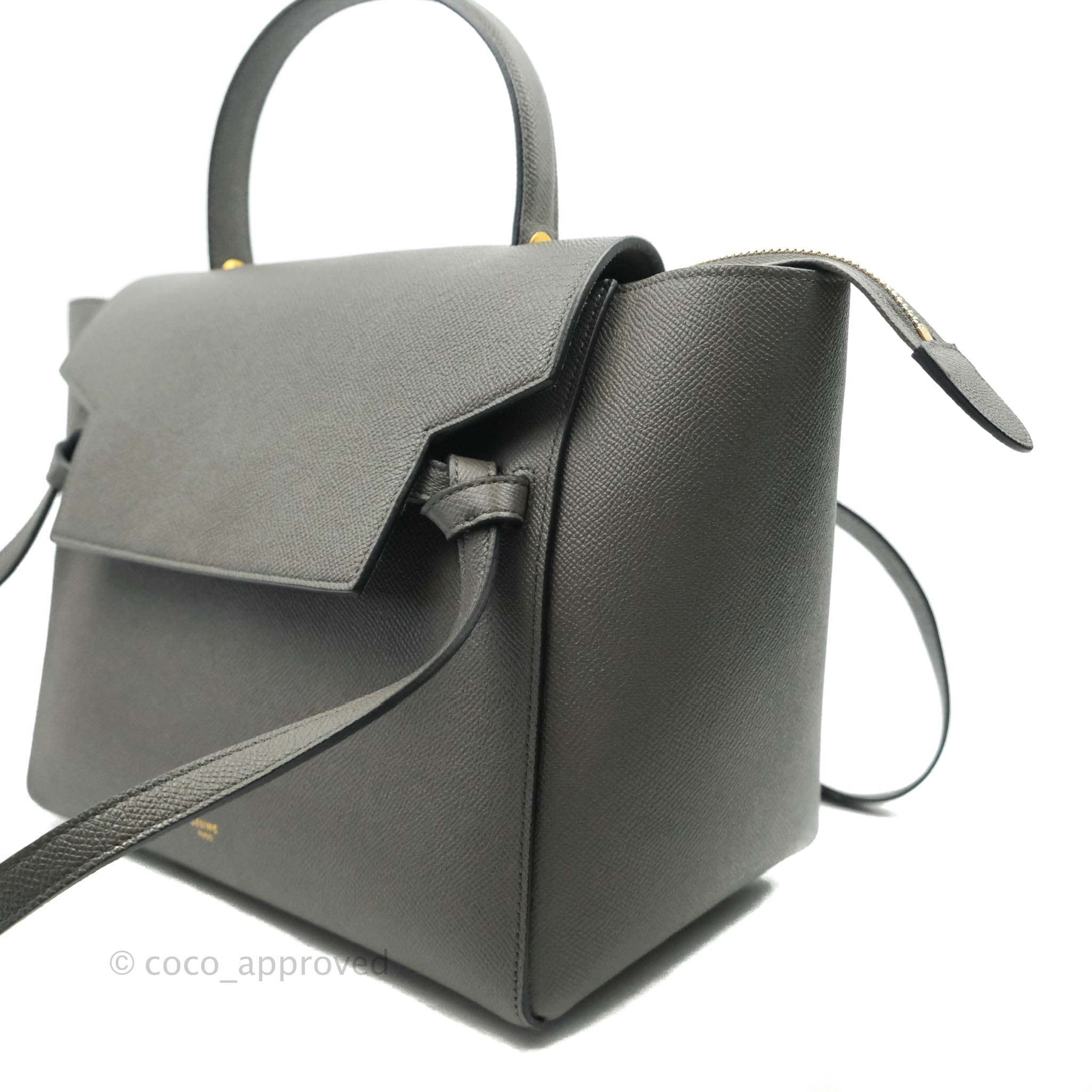 Celine Blue Leather Mini Belt Bag Shoulder Strap Handle Handbag Medium |  eBay