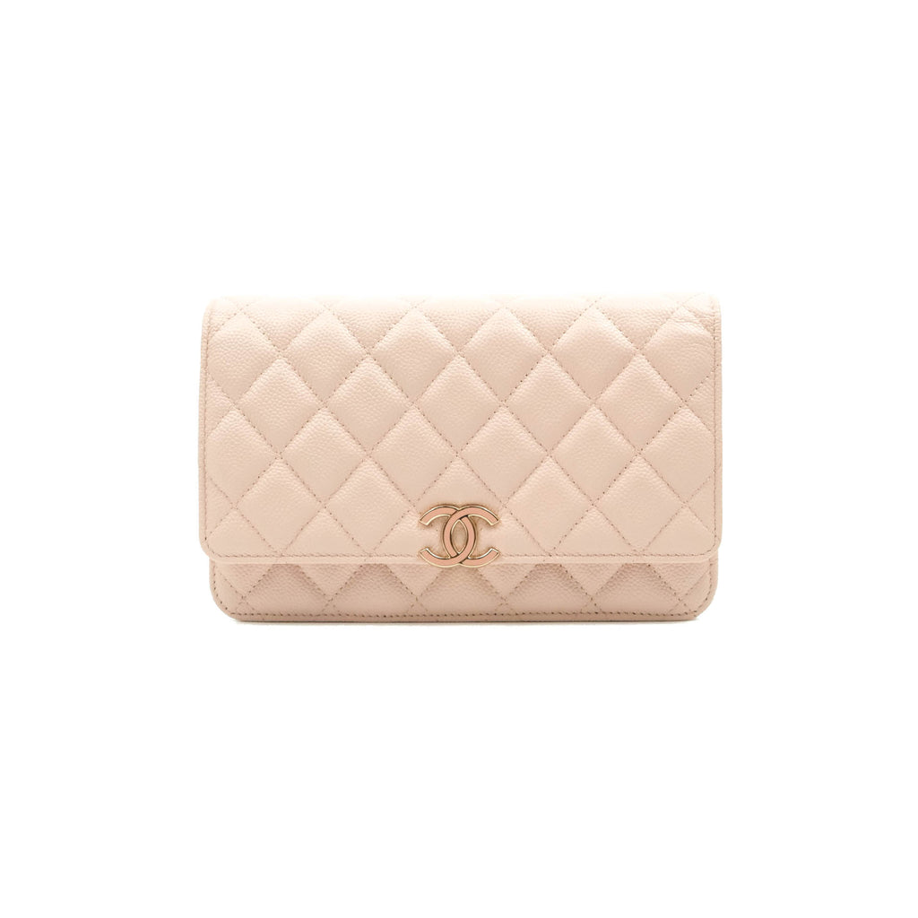 Chanel Wallet on Chain Pale Pink Caviar Gold Hardware 21C