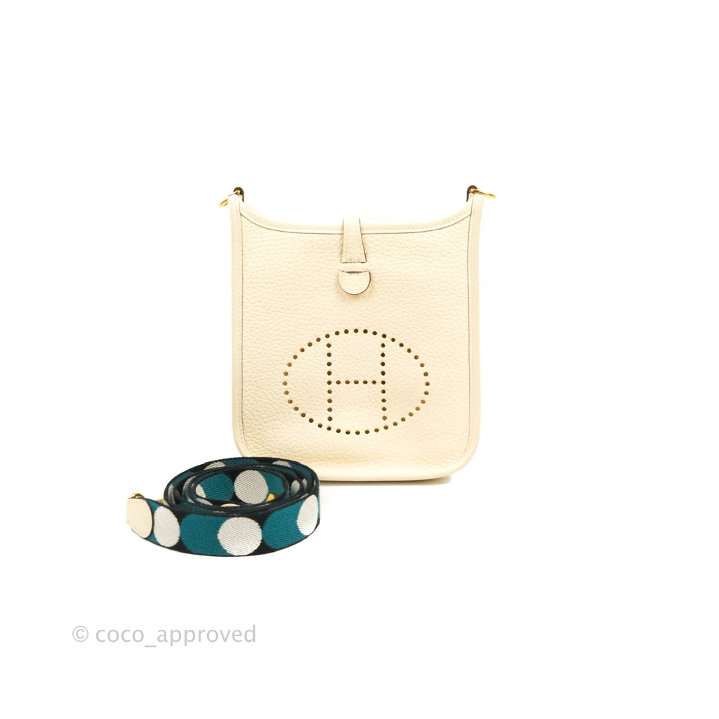 Hermès Mini Evelyne 16  Nata Clemence Black/Vert Bosphore Sangle Flipperball Gold Hardware