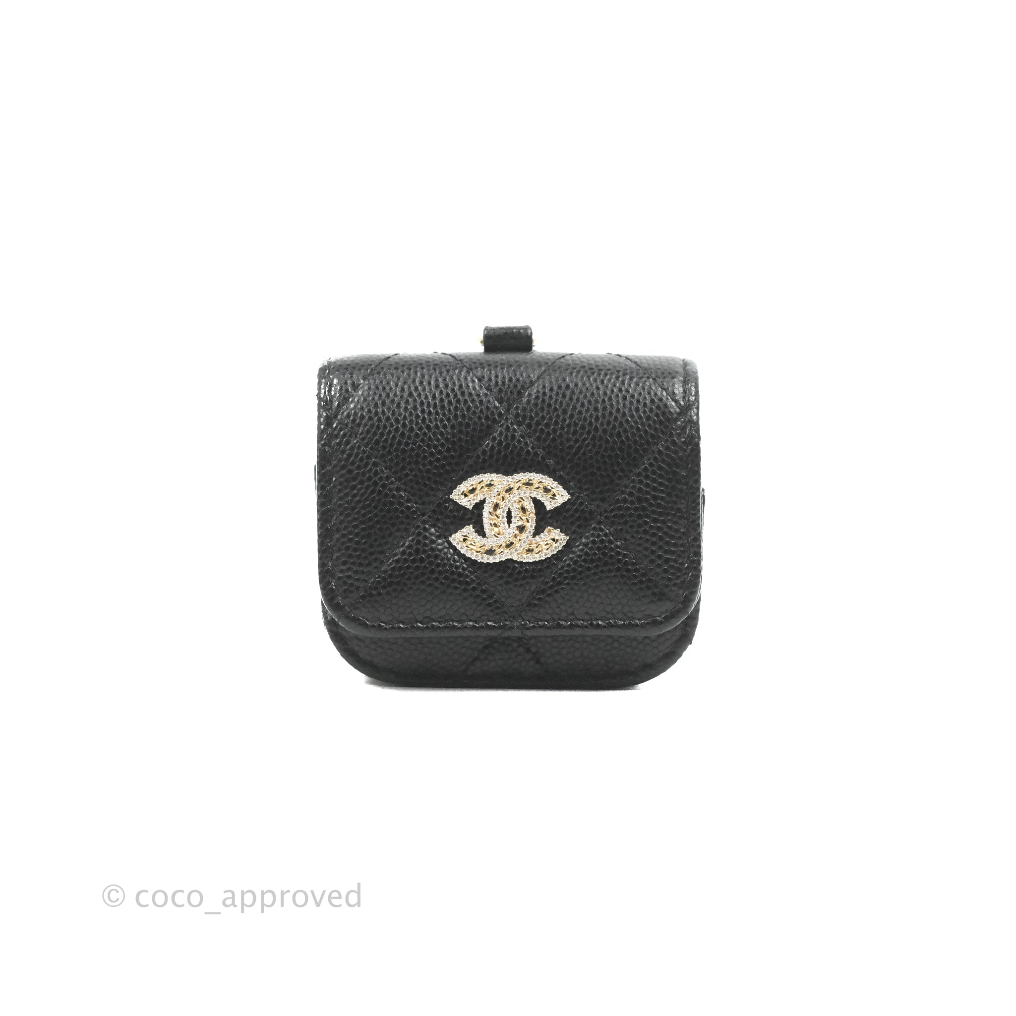 CHANEL CHANEL Matelasse Airpods case Caviar skin leather Black Used Women  CC Coco Product Code2107600871943BRAND OFF Online Store