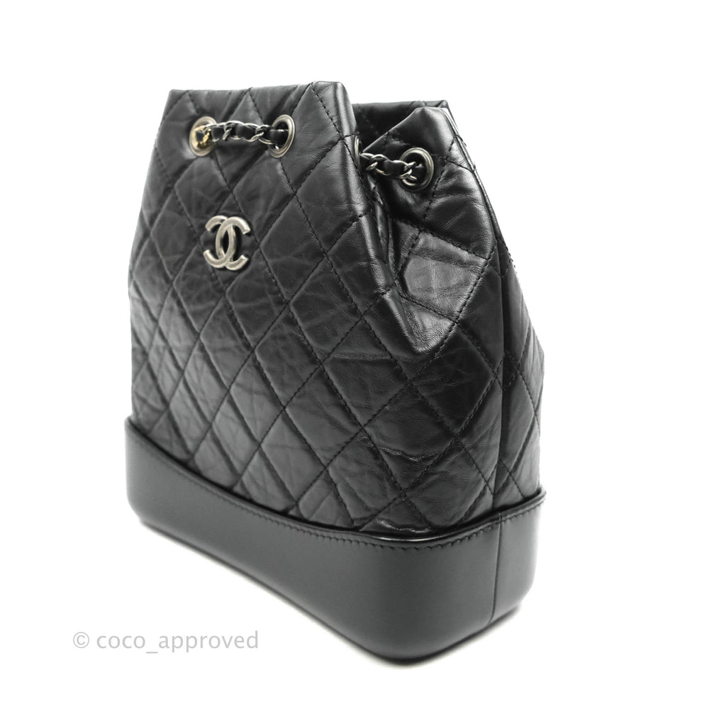 Chanel Small Gabrielle Backpack Black Aged Calfskin