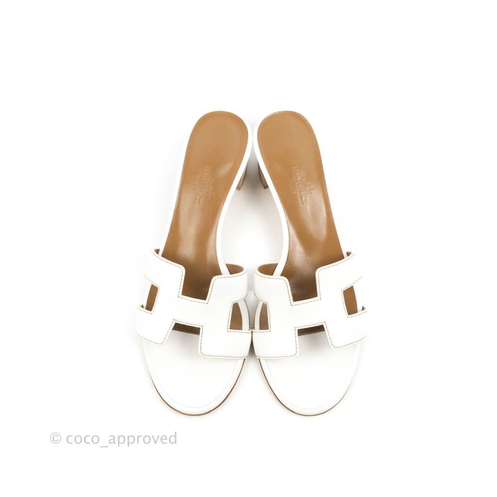 Hermes Oasis Sandal in White Size 36.5