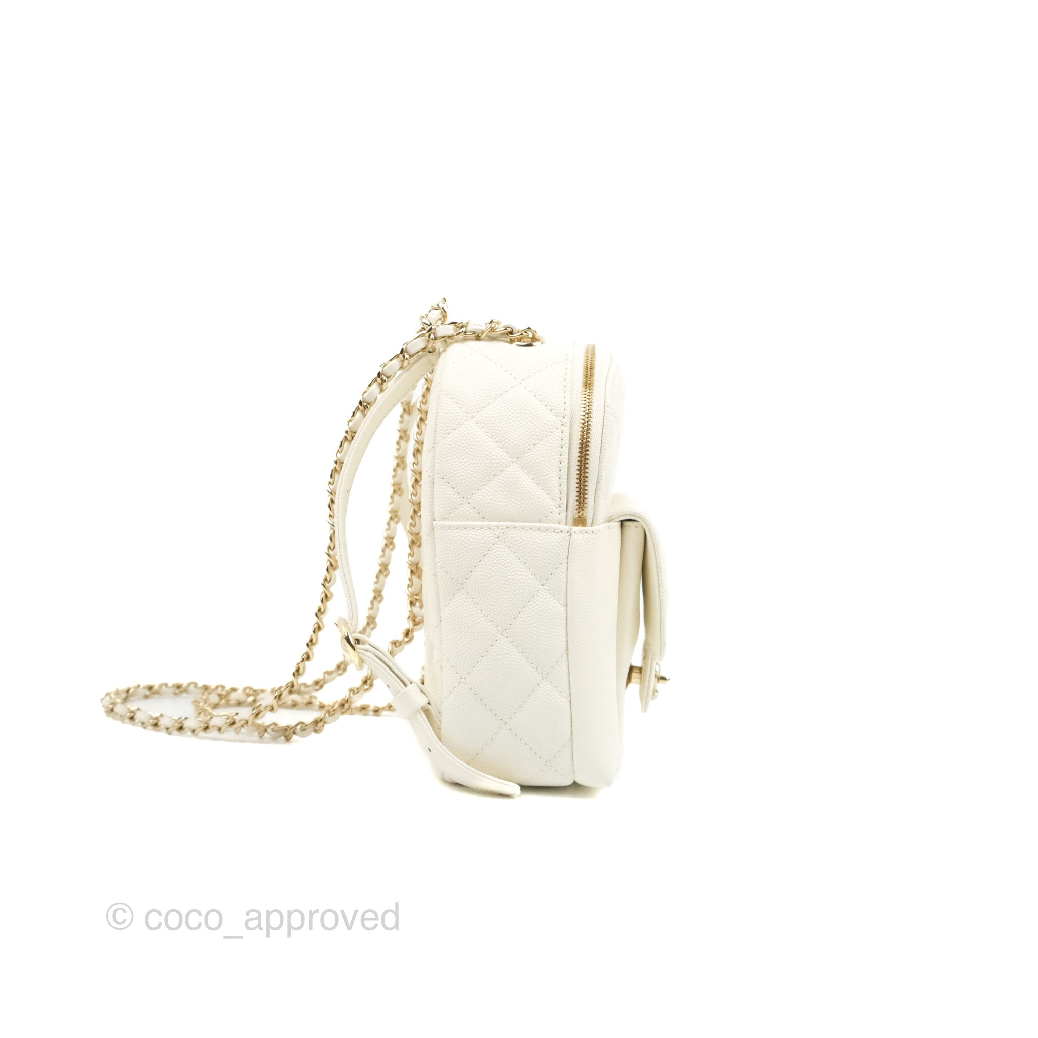 Chanel Quilted Small CC Day Backpack Ivory Caviar Gold Hardware – Coco  Approved Studio