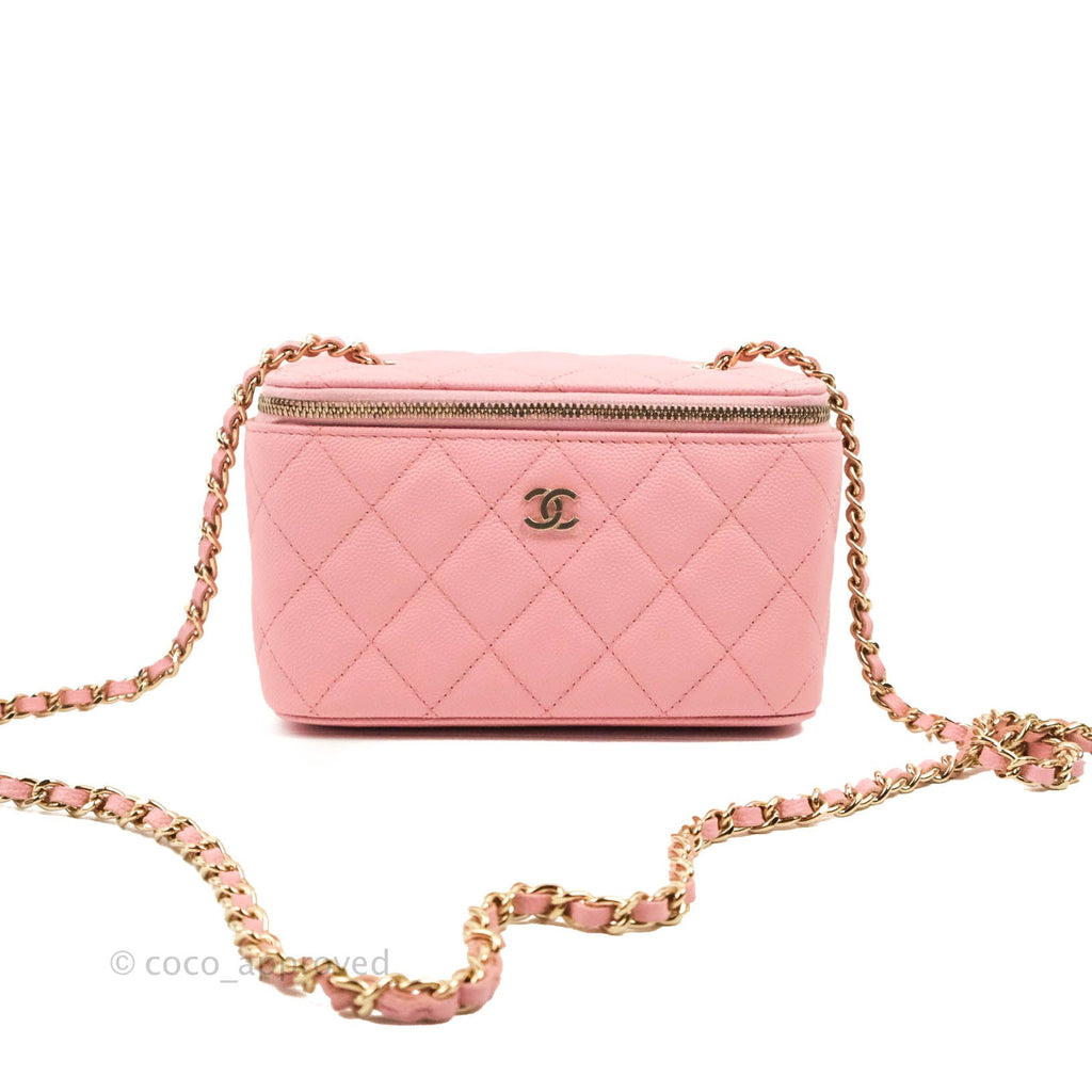 Chanel Classic Vanity with Chain Pink Caviar Gold Hardware