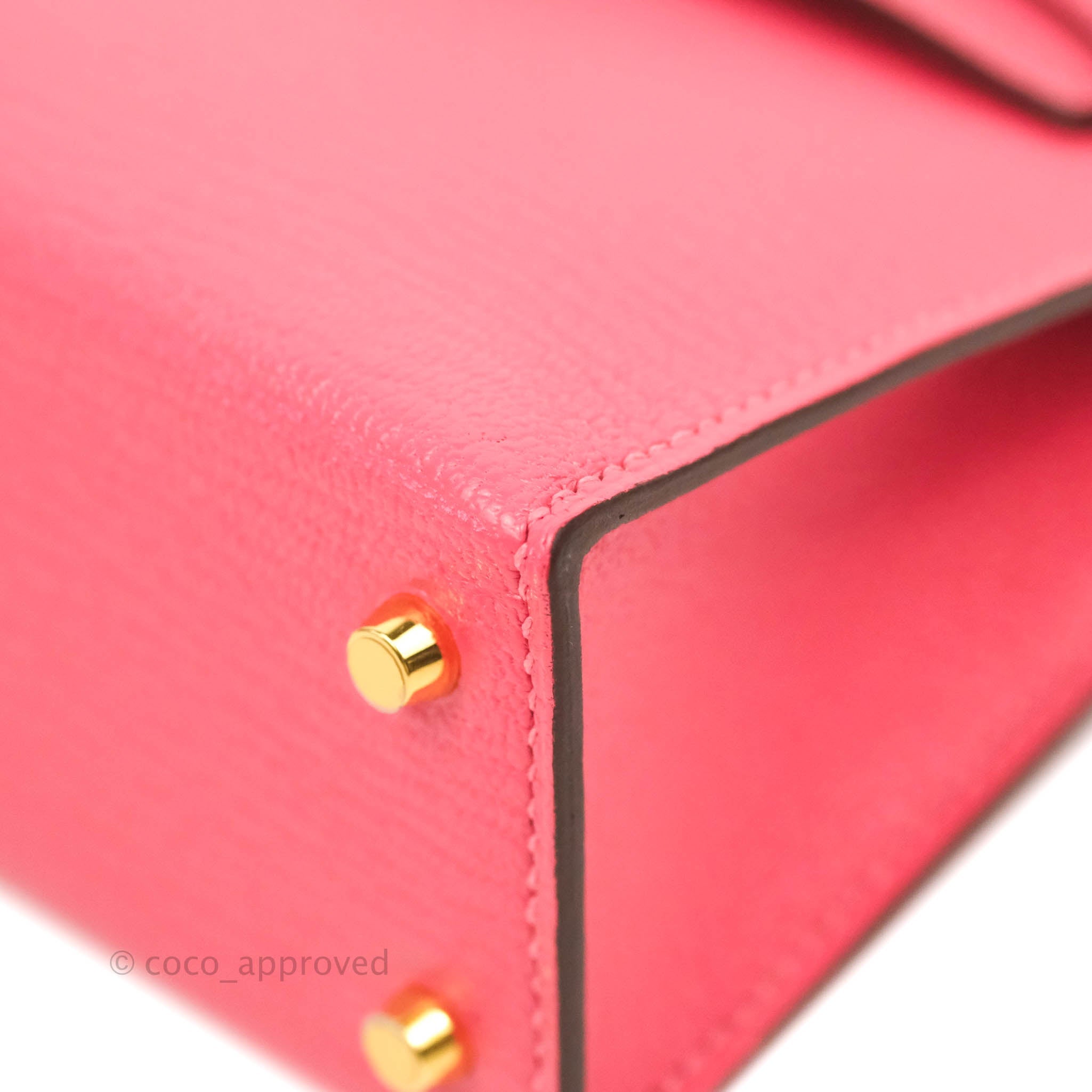 Hermès Mini Kelly II Rose Confetti Chevre Leather Palladium Hardware