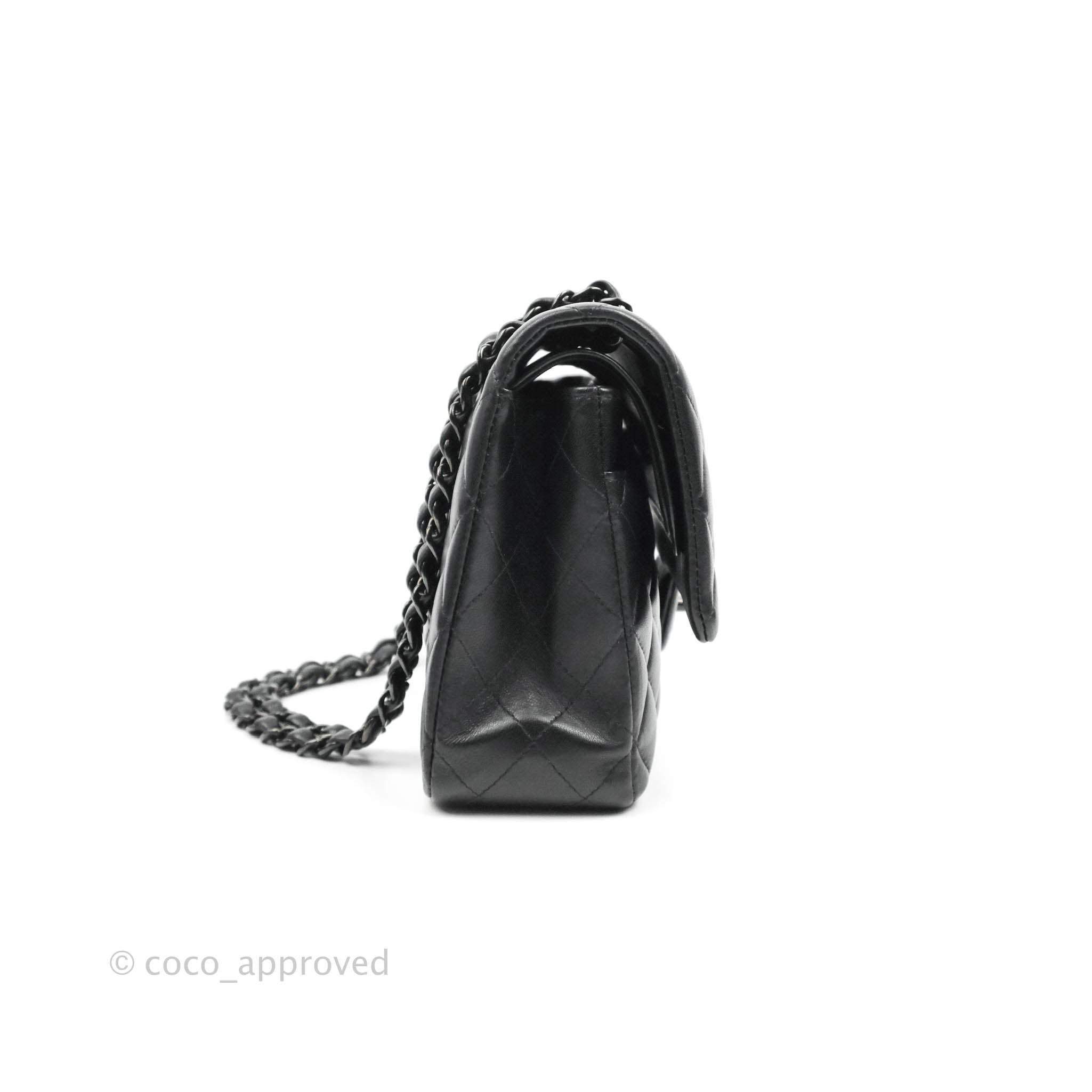 Mademoiselle Chic Single Flap Bag in Black with LGHW