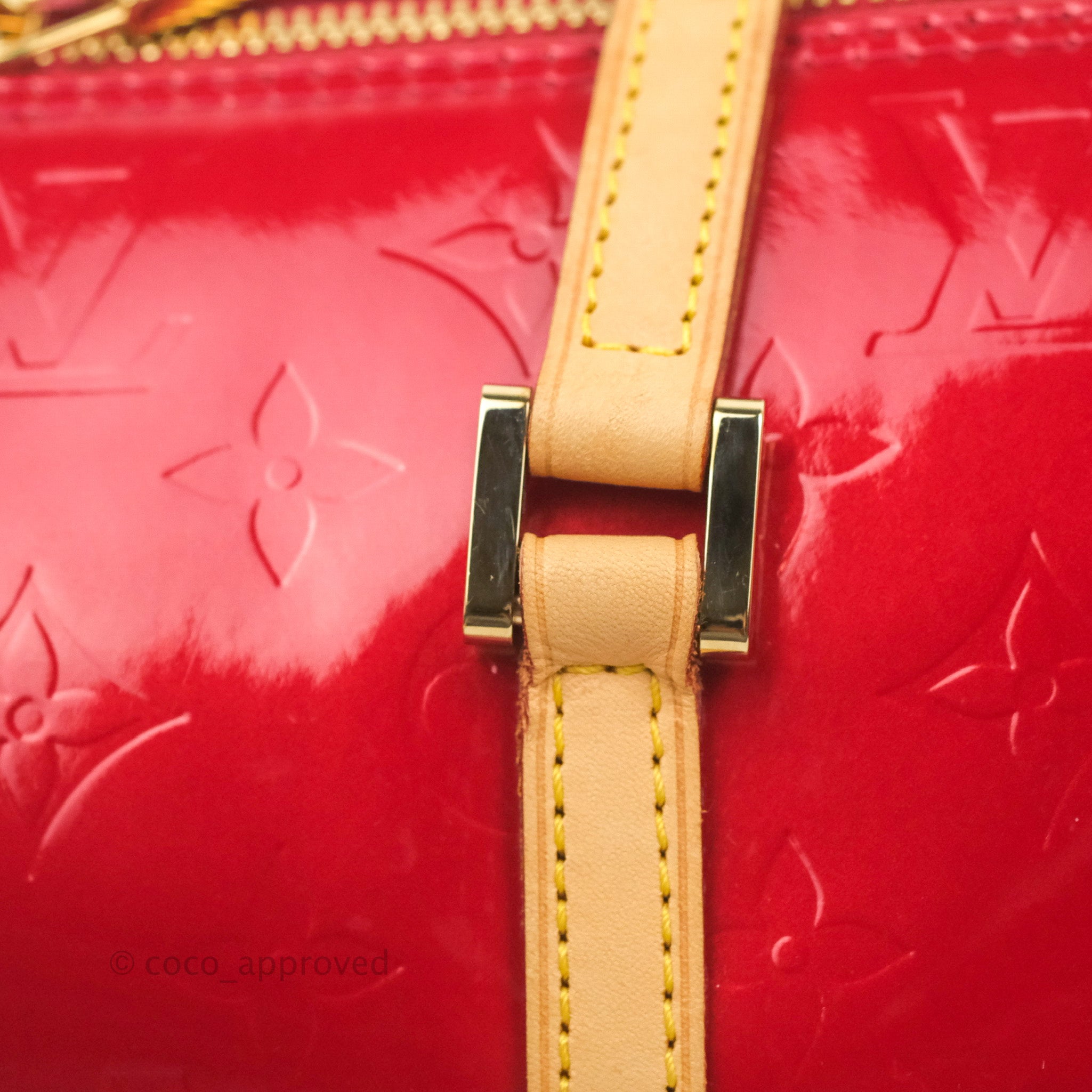 Sold at Auction: A LOUIS VUITTON MONOGRAM TOTE BAG WITH RED PATENT