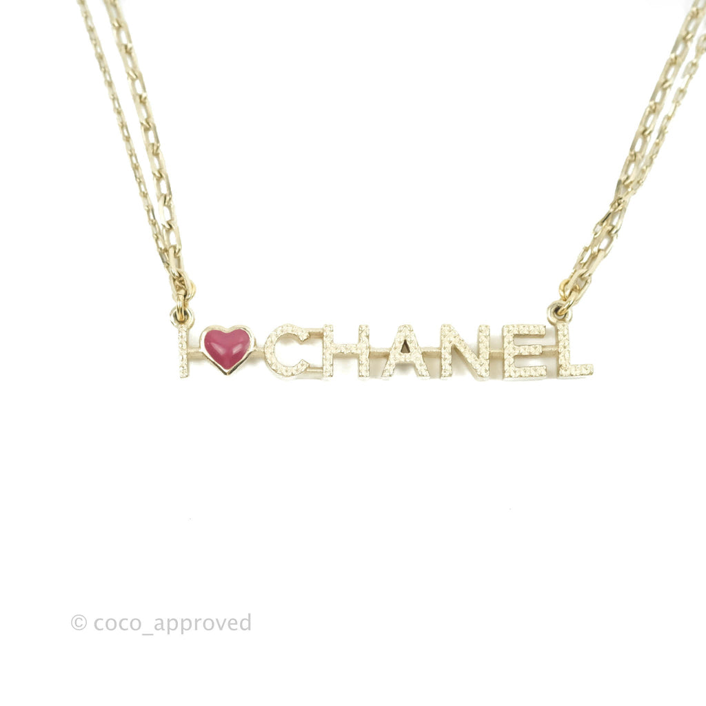 Chanel I love Chanel Necklace Gold Tone 17P