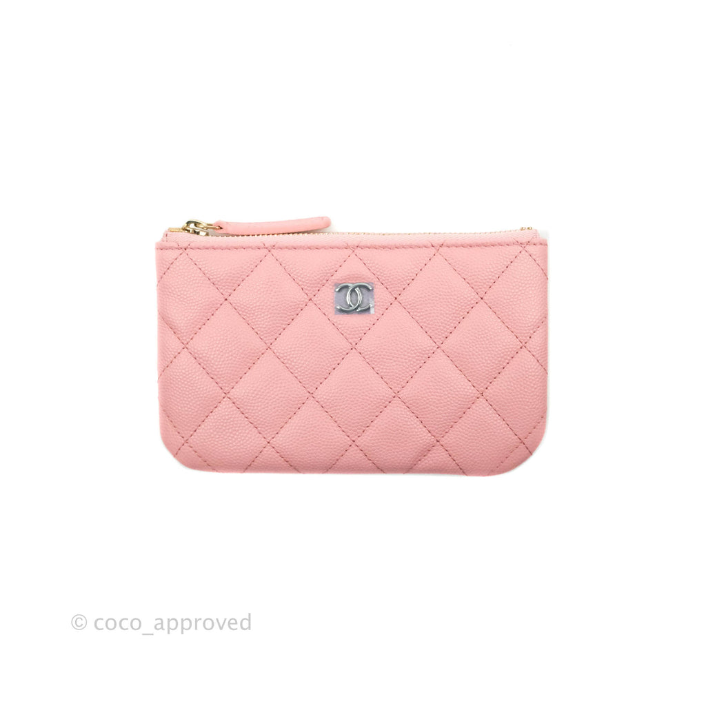 Chanel Mini Quilted O Case Pink Caviar Gold Hardware