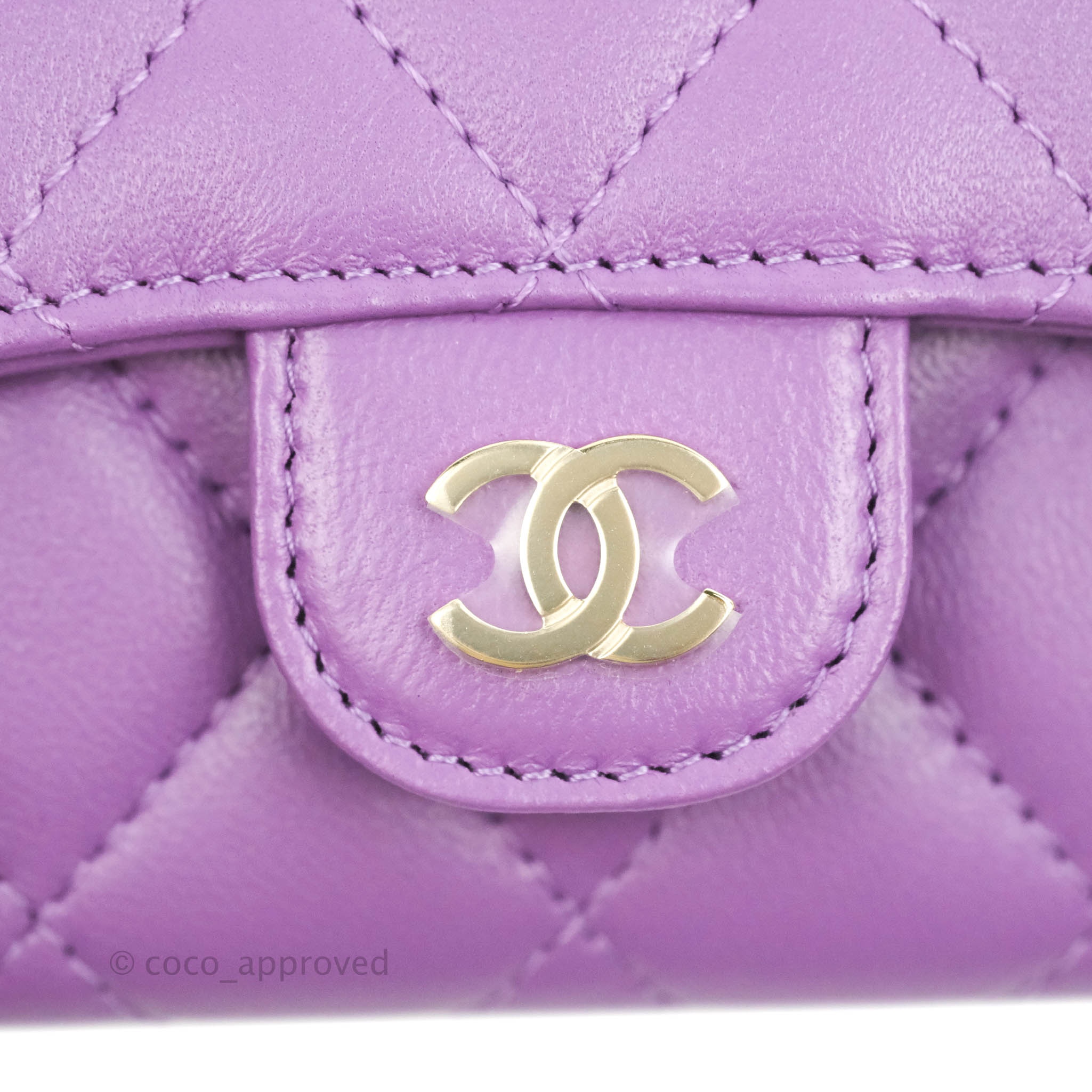 Chanel Classic Flap Card Holder Light Pink in Iridescent Calfskin