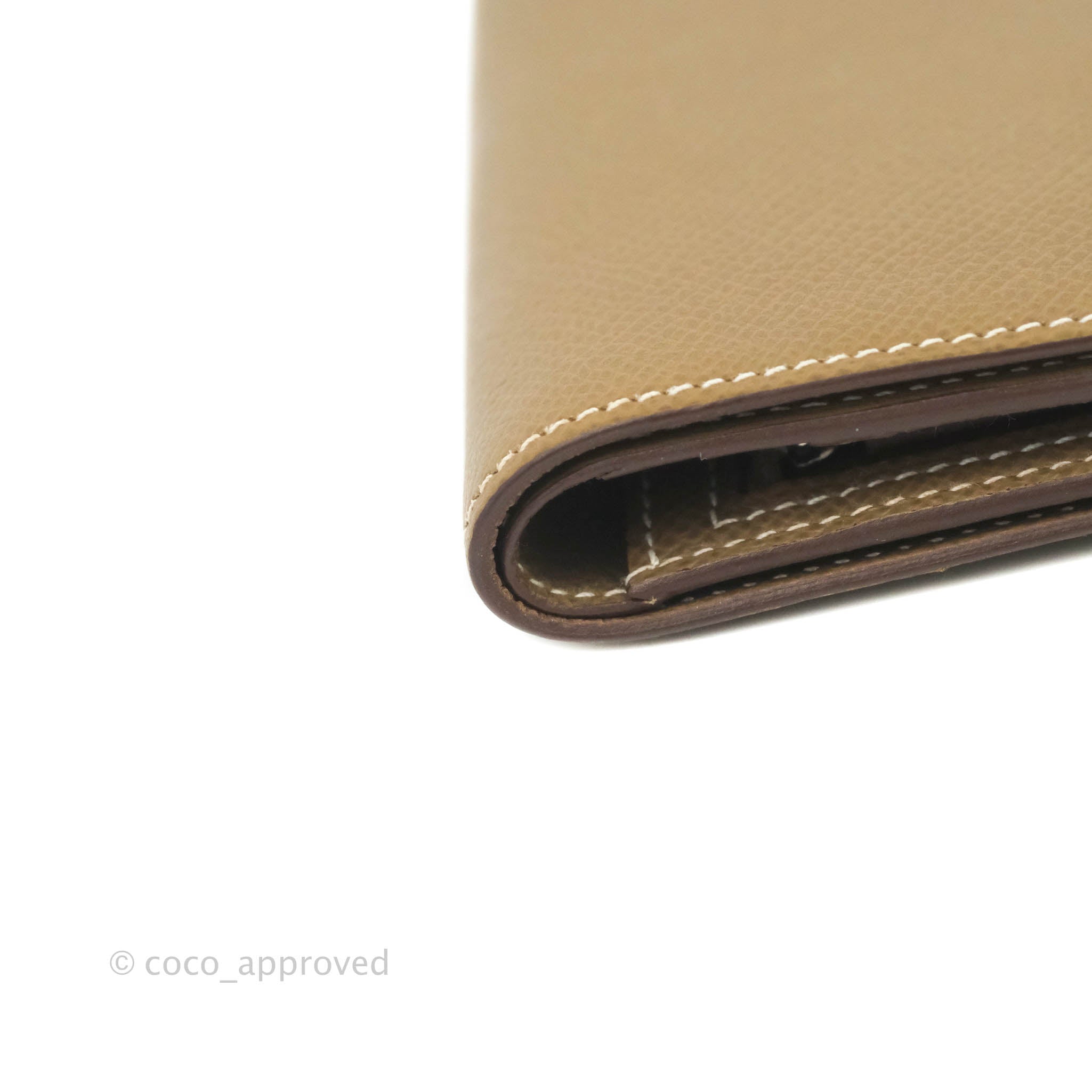Hermès Tangerine Ostrich Compact Bearn Wallet PHW, myGemma