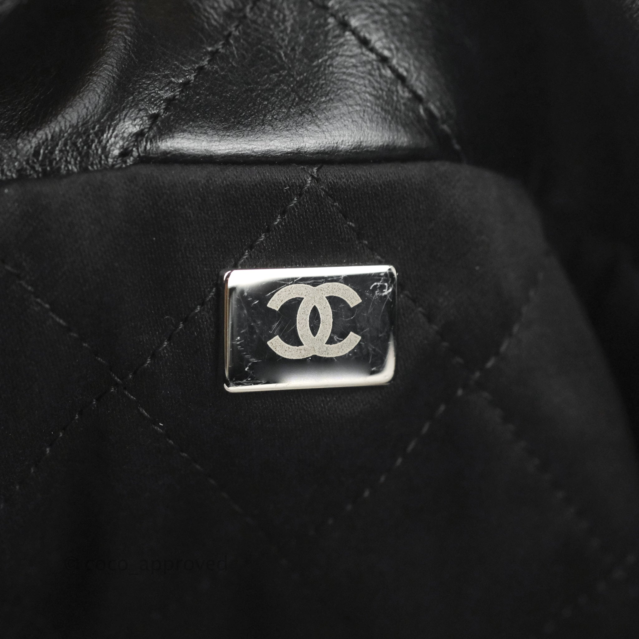 Chanel Mini 22 Bag Black Calfskin Silver Hardware – Madison