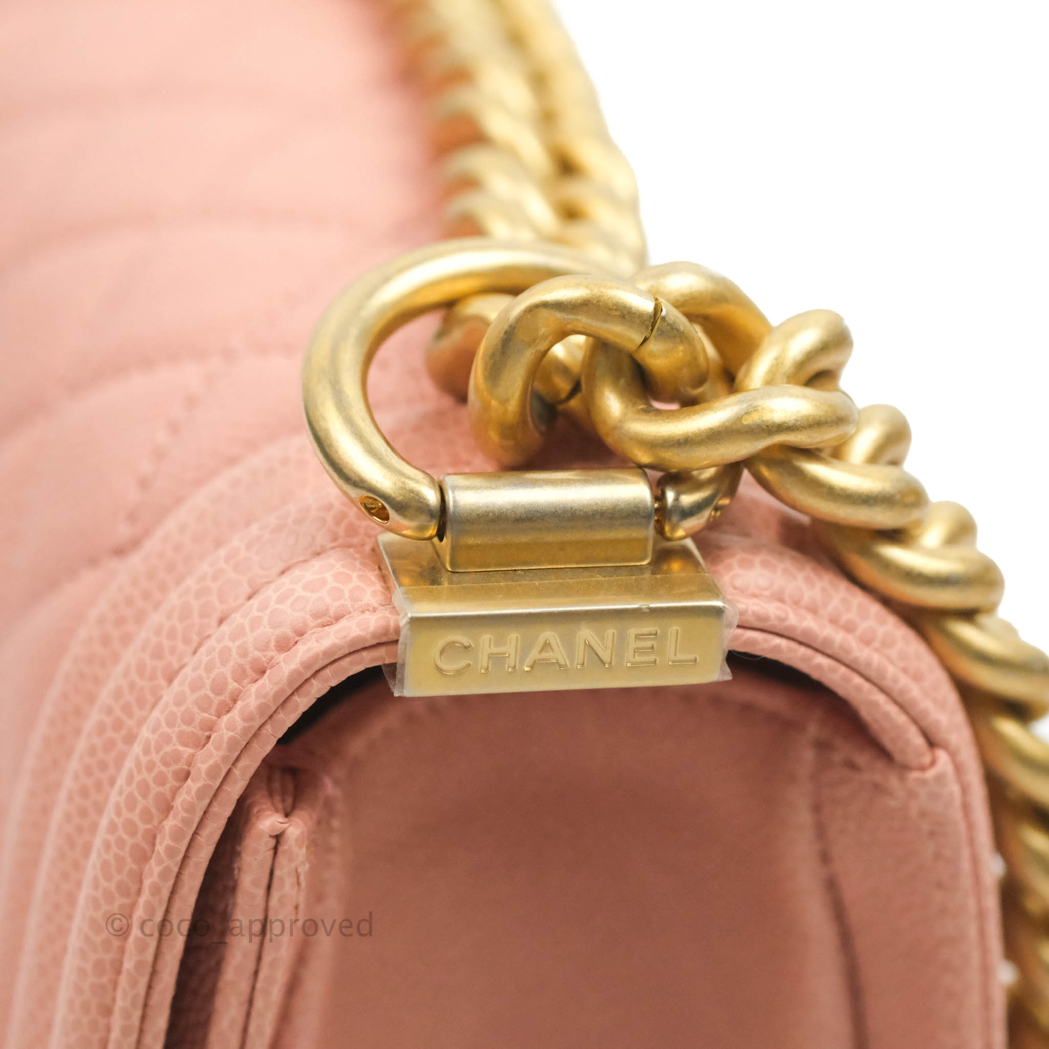 Chanel Boy Small Pink Caviar Gold Hardware – Coco Approved Studio