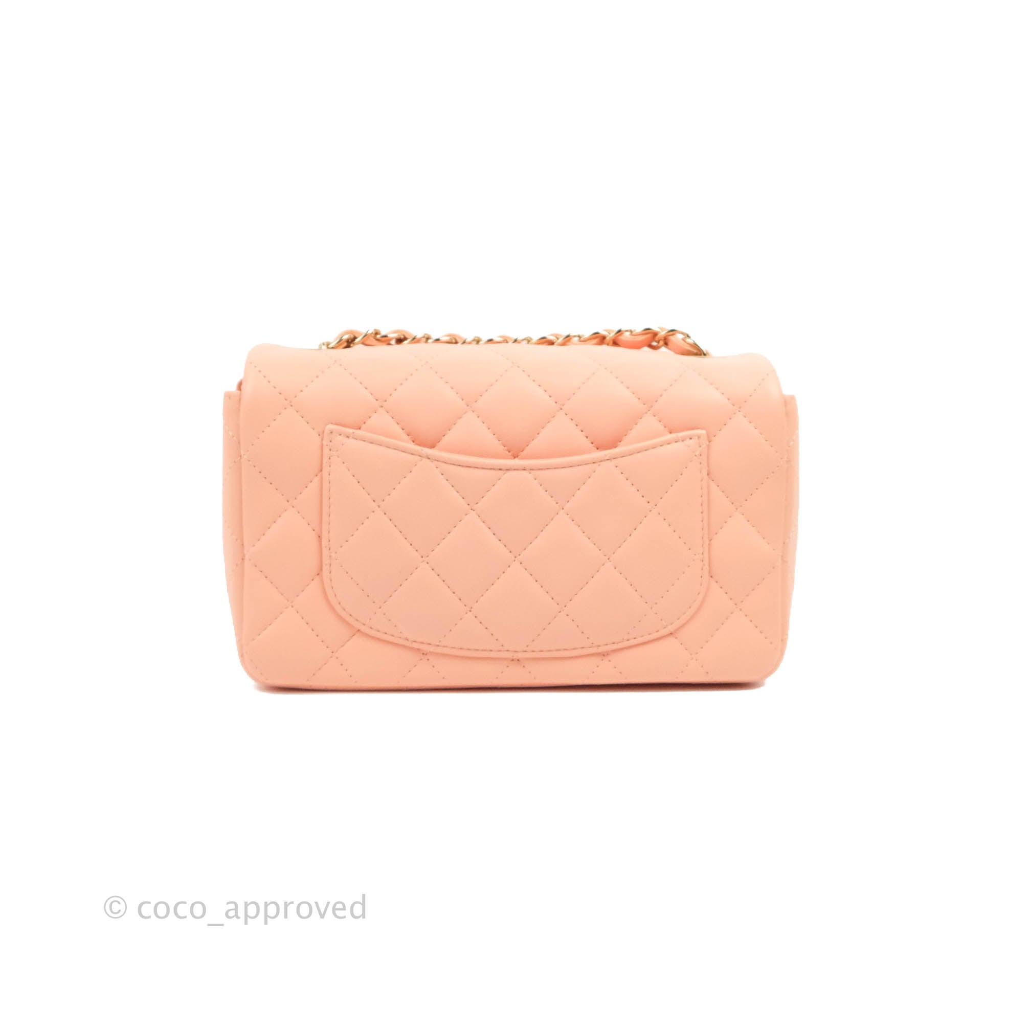 Chanel Light Orange Quilted Lambskin Chanel 19 Mini Coin Purse
