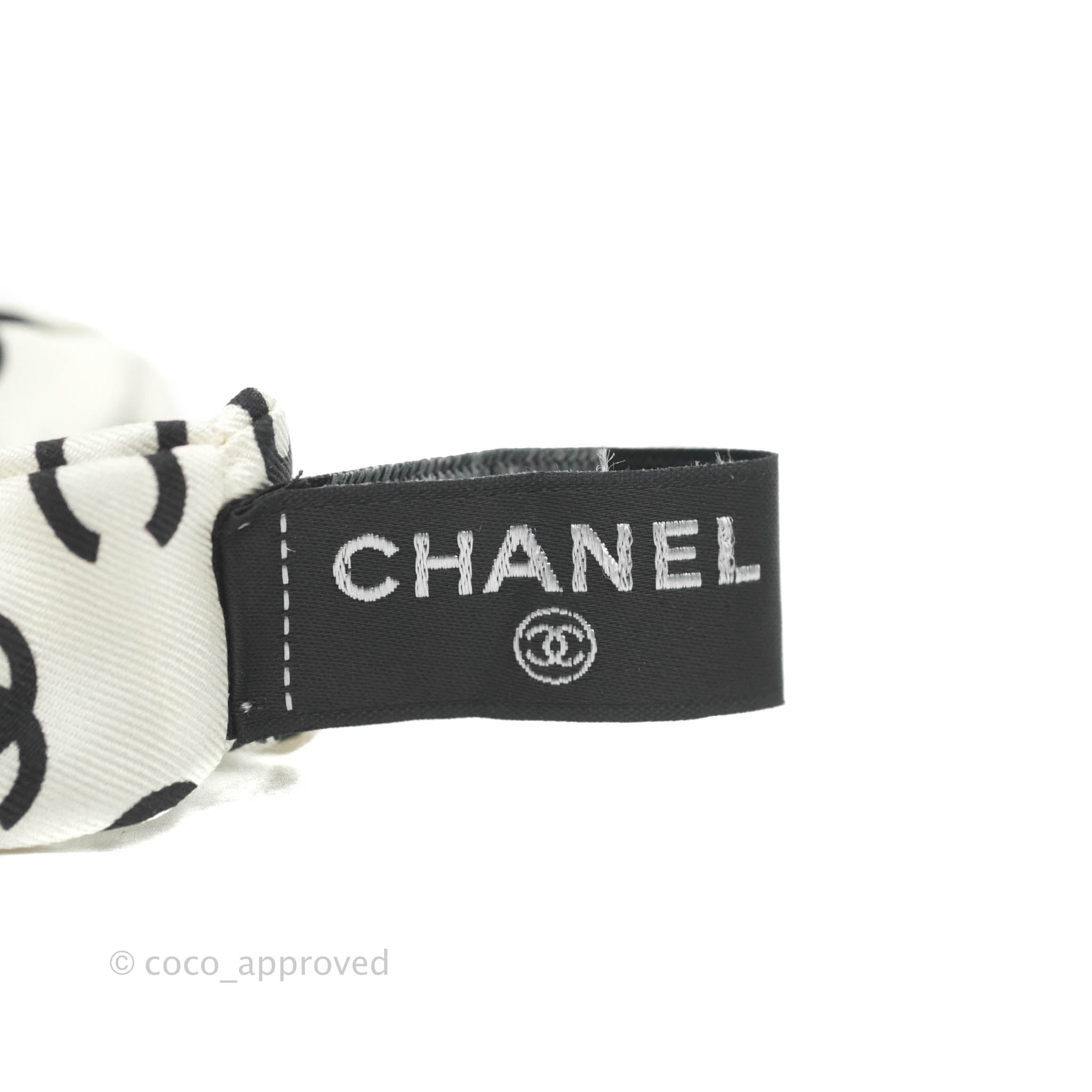 Chanel Bow Silk Hair Accessory Ivory & Black