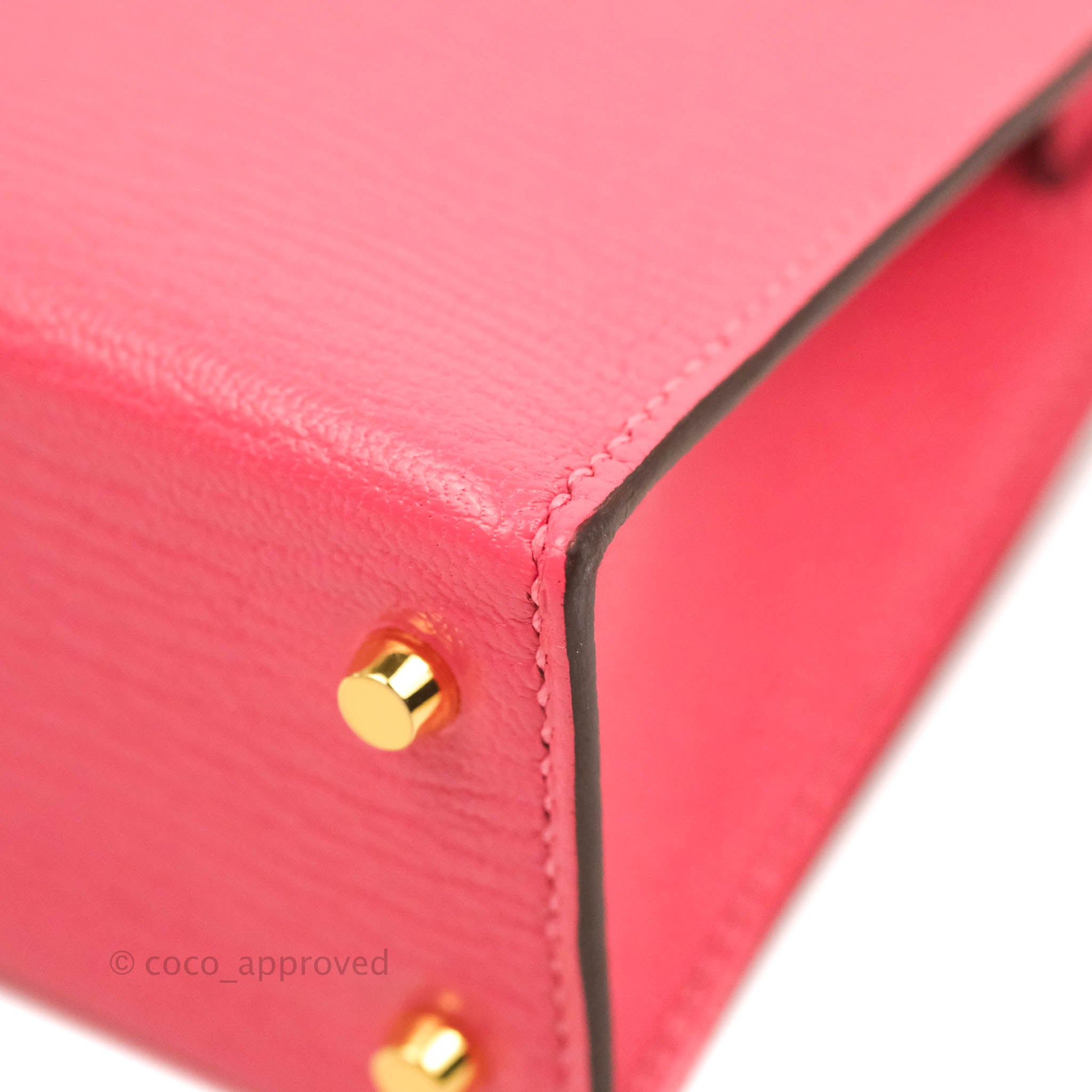 Hermès Mini Kelly II Rose Confetti Chevre Leather Palladium Hardware