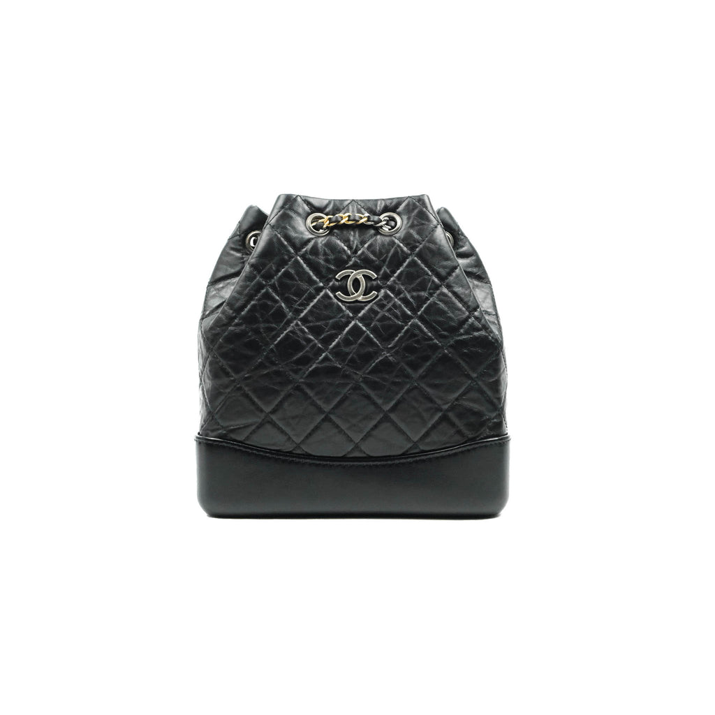 Chanel Small Gabrielle Backpack Black Aged Calfskin