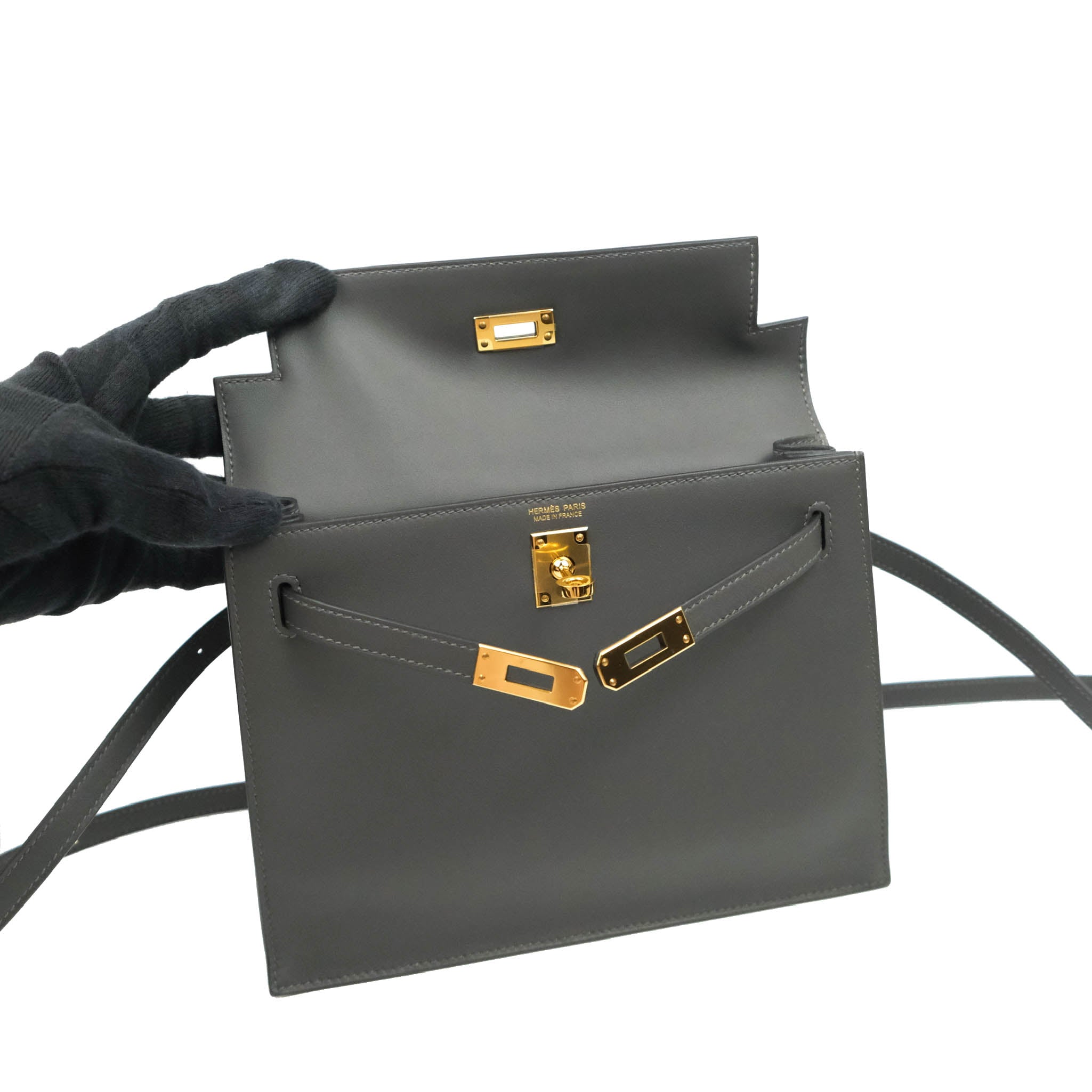 Hermès Kelly Danse II Bag 88 Graphite Swift Gold Hardware – Coco