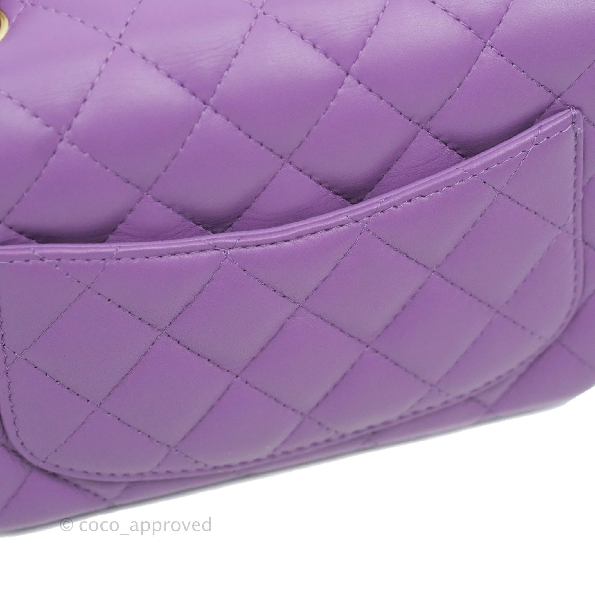 Chanel Mini Square Purple Lambskin Gold Hardware 22P – Coco Approved Studio