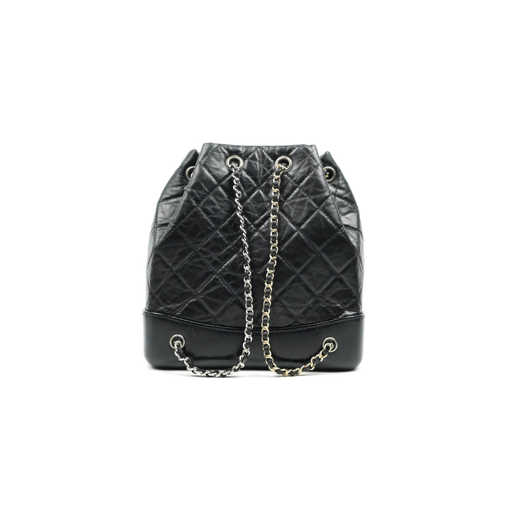 Chanel Small Gabrielle Backpack Black Aged Calfskin